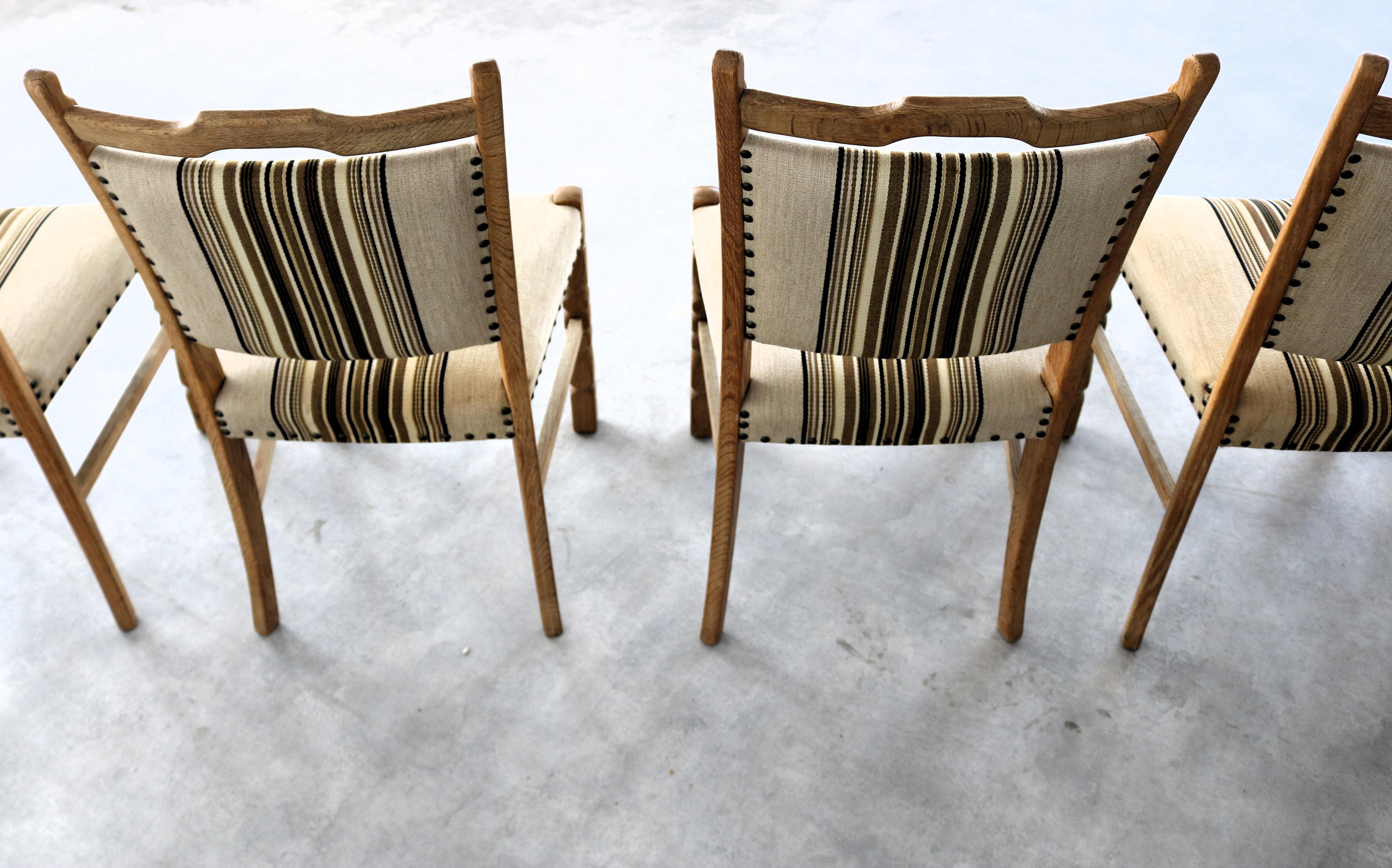 brutalist dining chairs  vintage chairs  1960s  oak For Sale 6