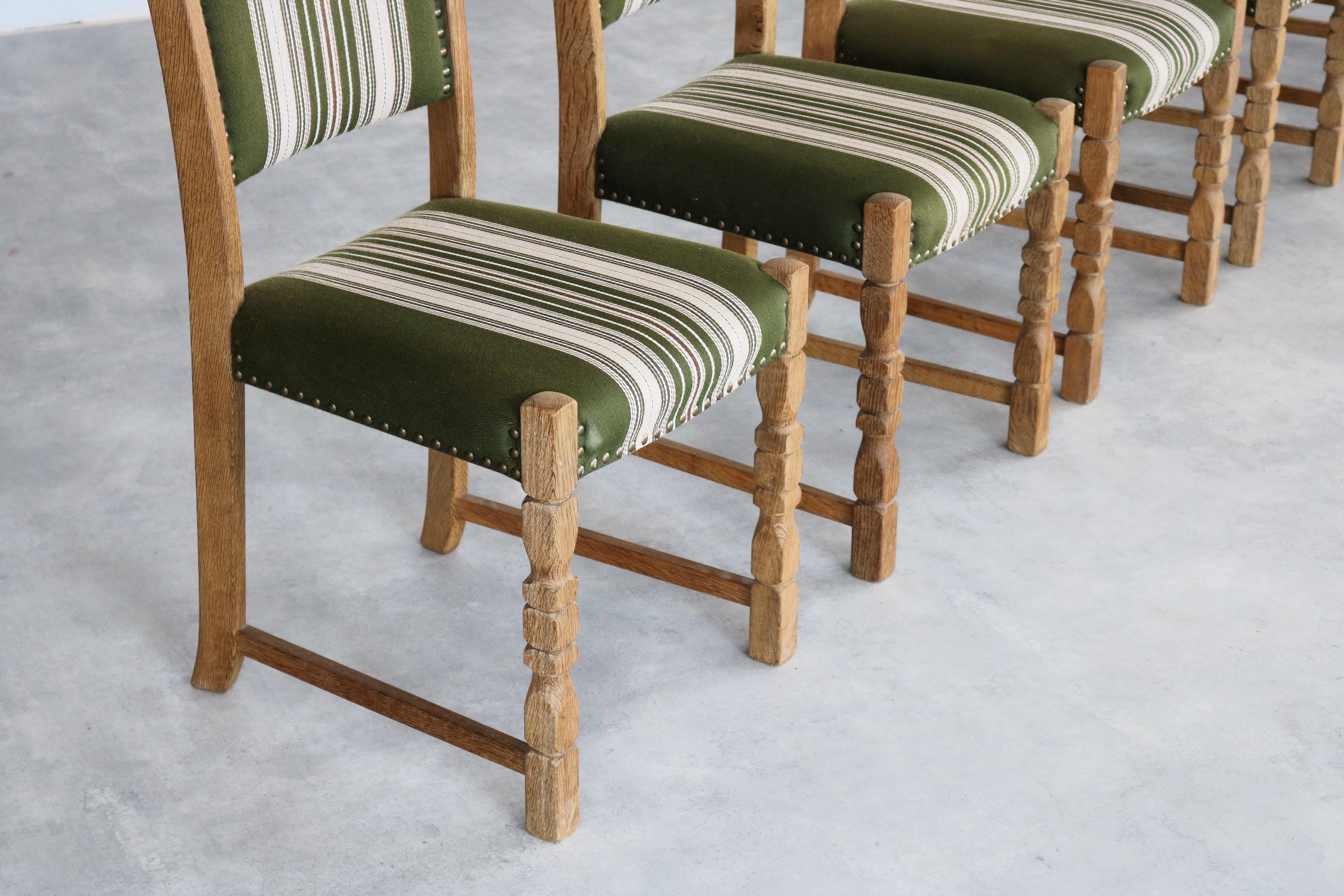 Mid-20th Century brutalist dining chairs  vintage chairs  1960s  oak For Sale