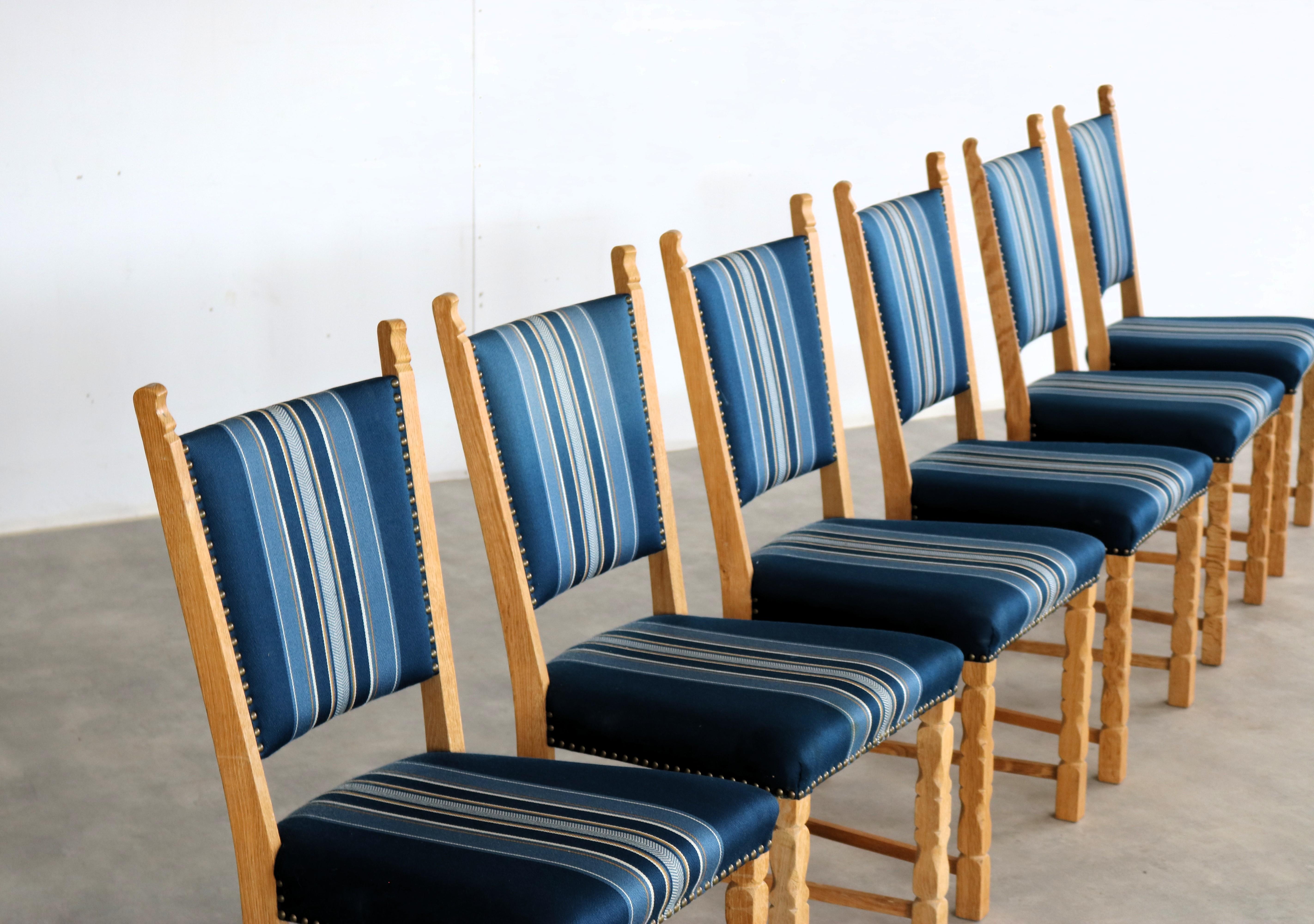 Mid-20th Century brutalist dining chairs  vintage chairs  1960s  oak For Sale