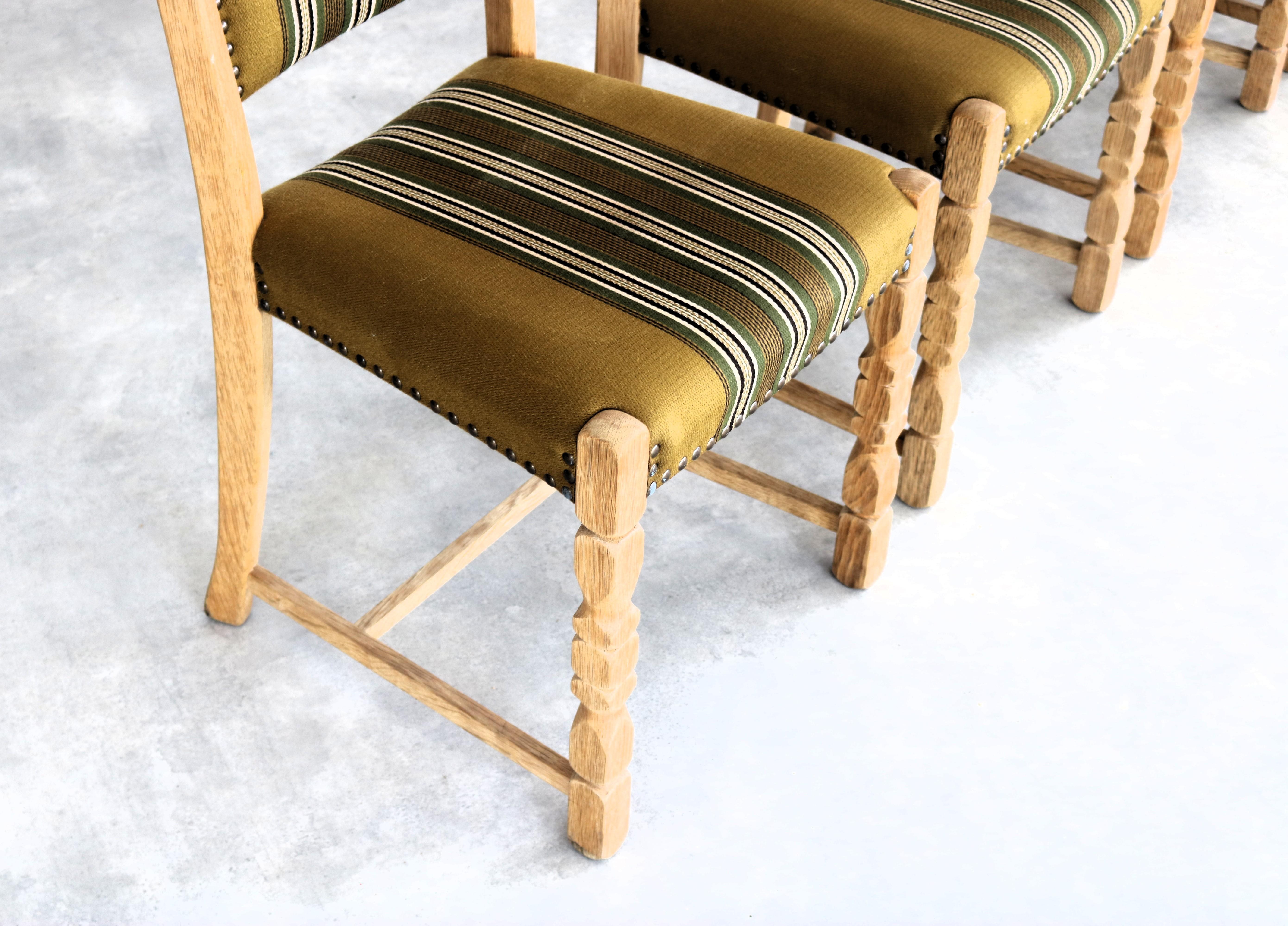 Mid-20th Century brutalist dining chairs  vintage chairs  1960s  oak For Sale