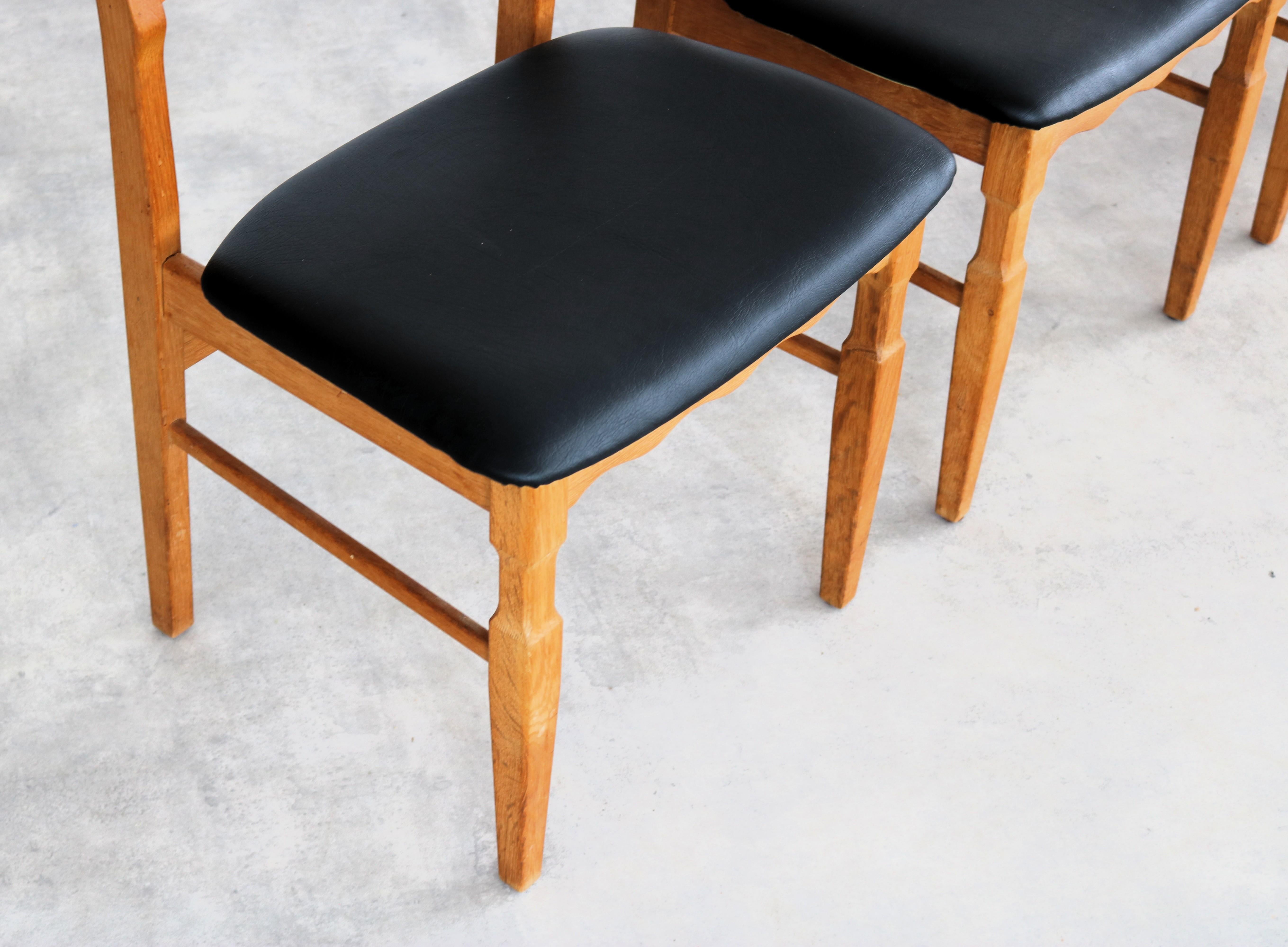 Oak brutalist dining chairs  vintage chairs  1960s  oak For Sale