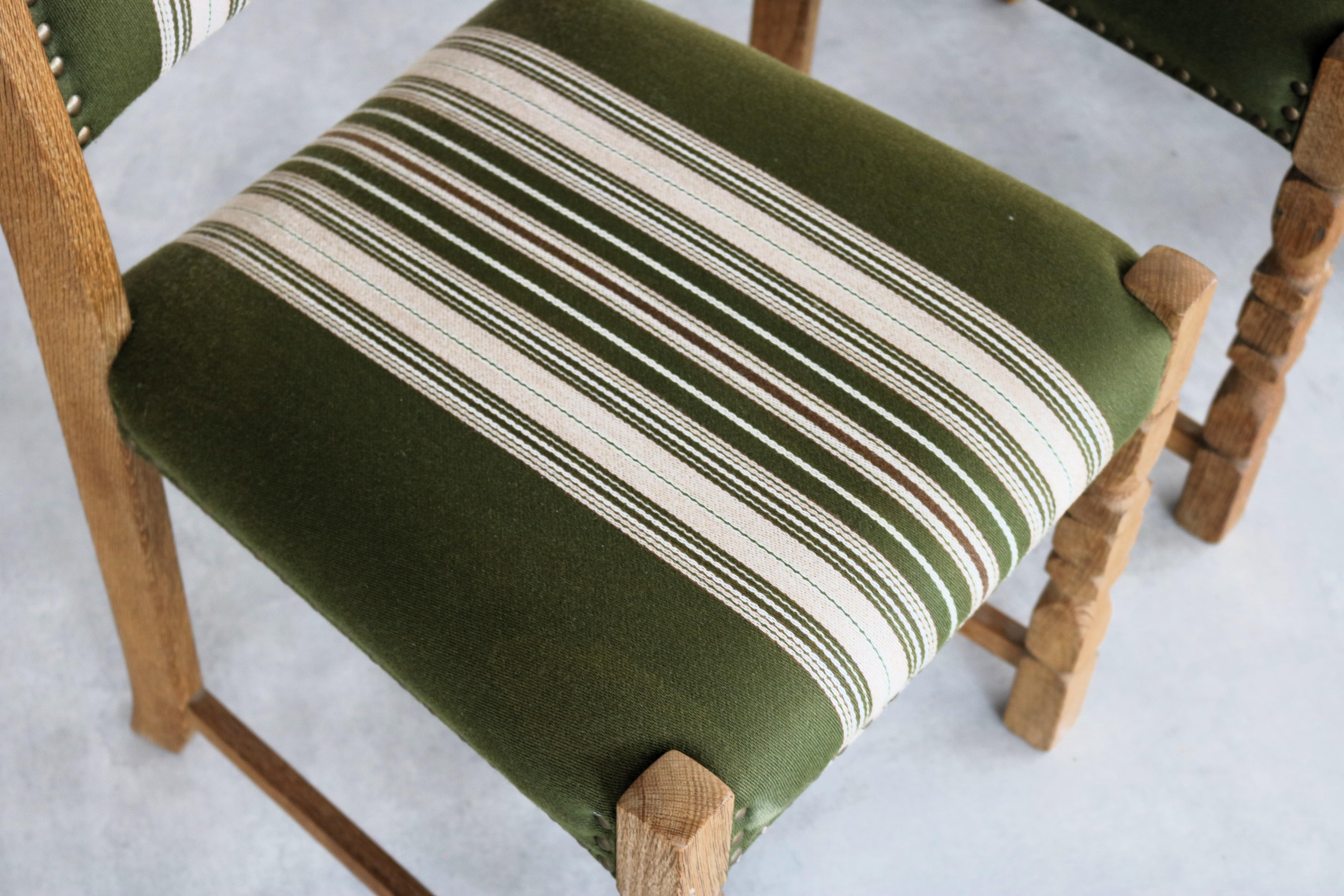 brutalist dining chairs  vintage chairs  1960s  oak For Sale 1