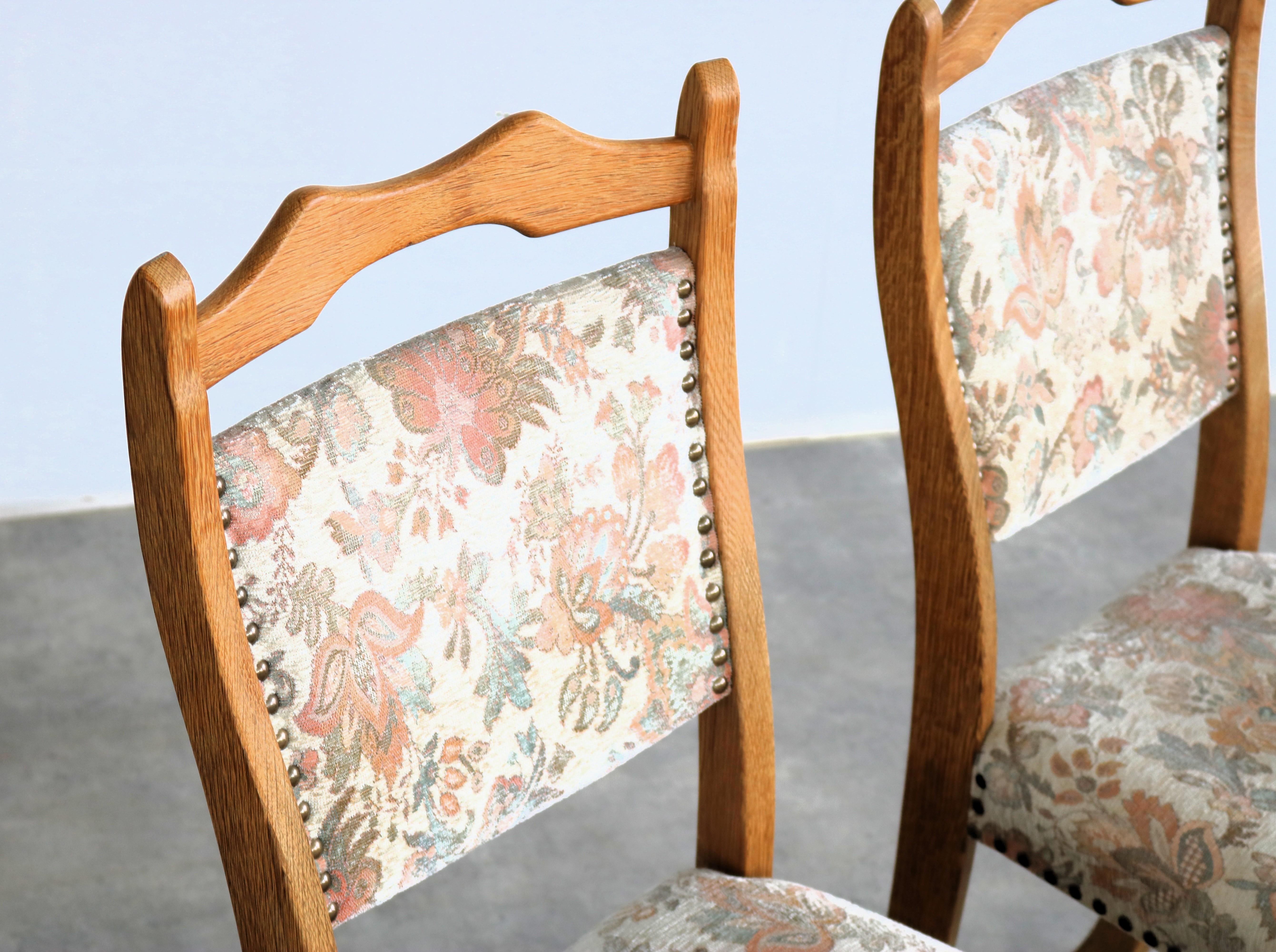 brutalist dining chairs  vintage chairs  1960s  oak For Sale 1