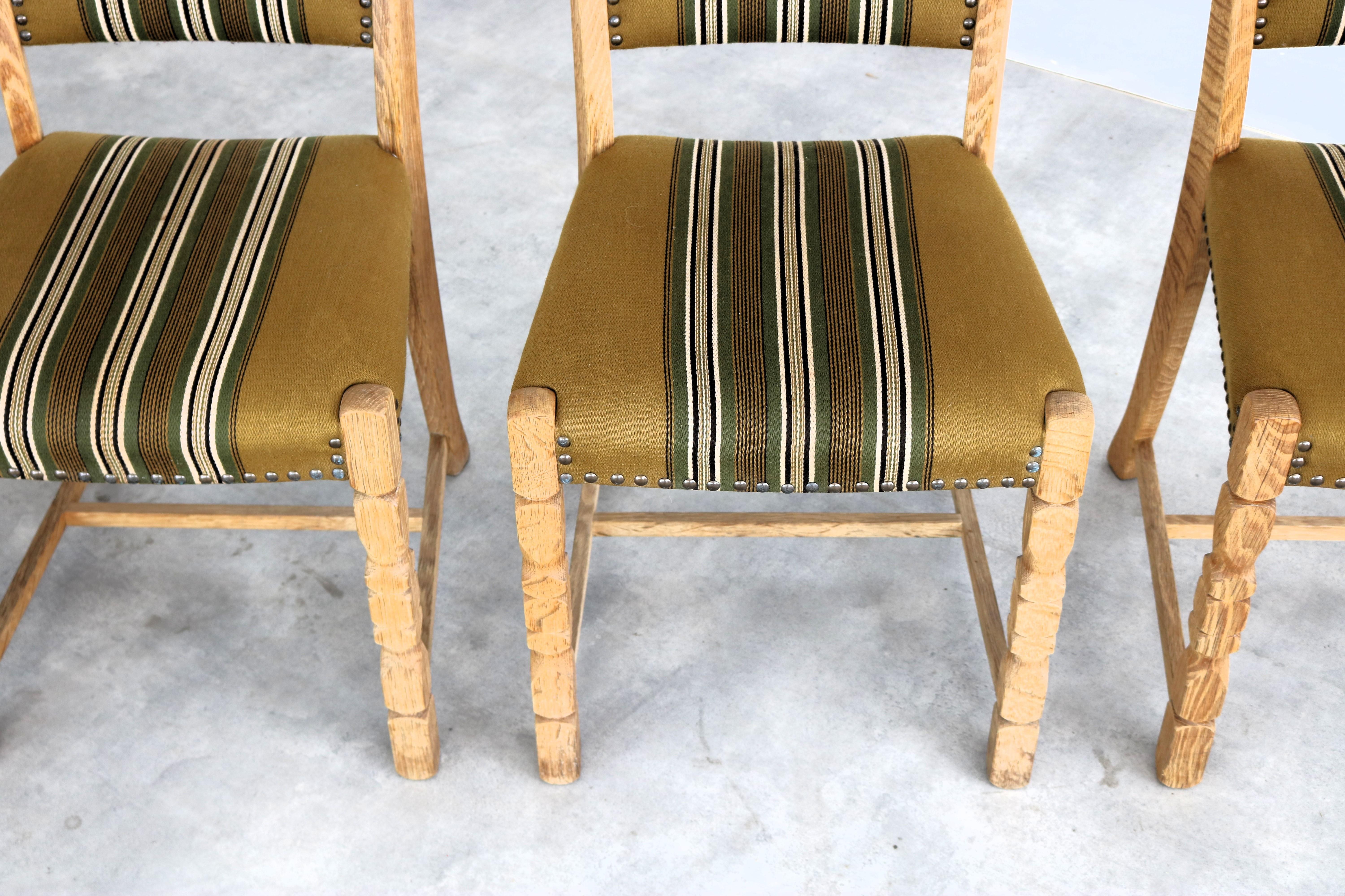 brutalist dining chairs  vintage chairs  1960s  oak For Sale 1
