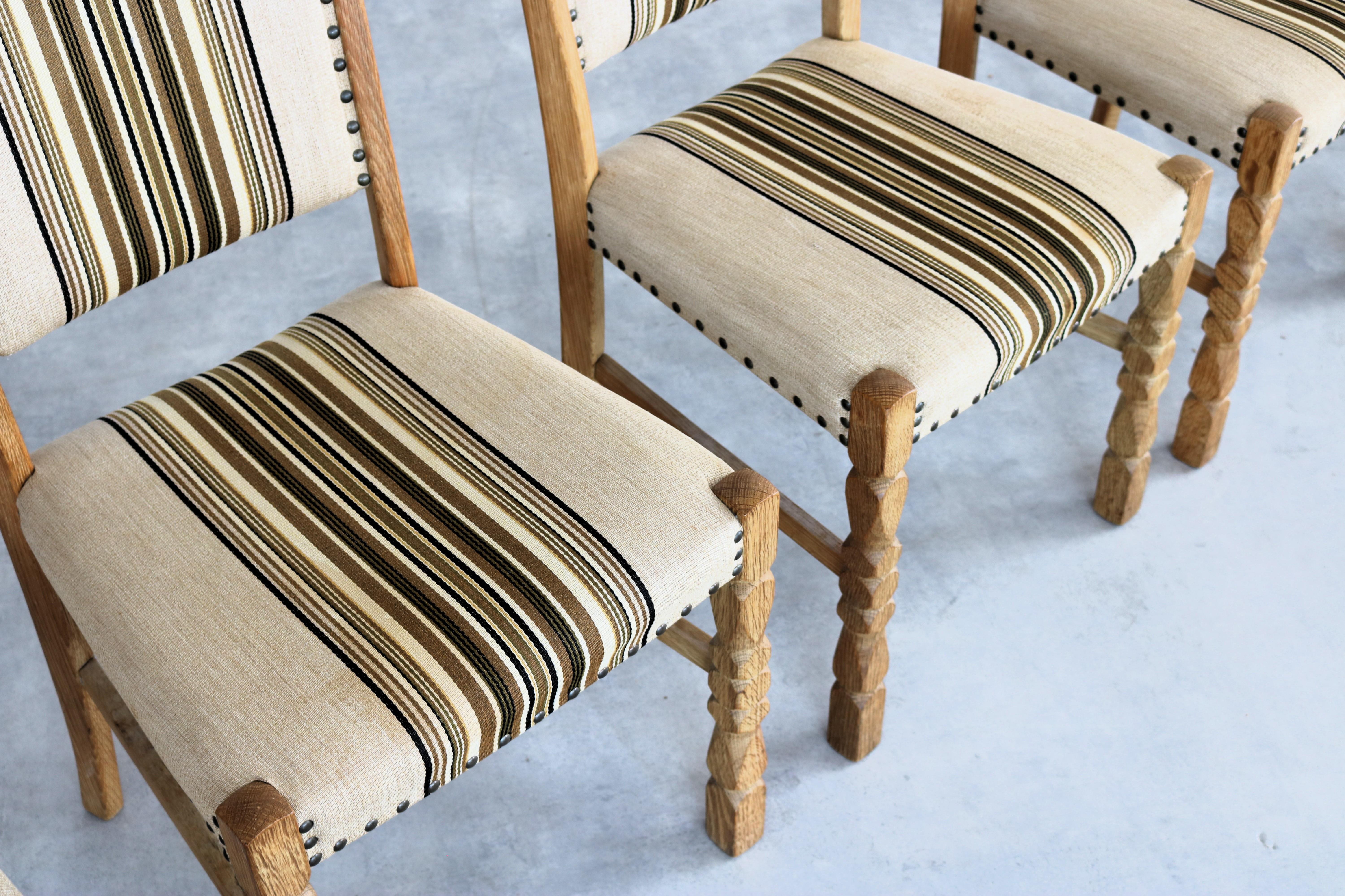 brutalist dining chairs  vintage chairs  1960s  oak For Sale 1