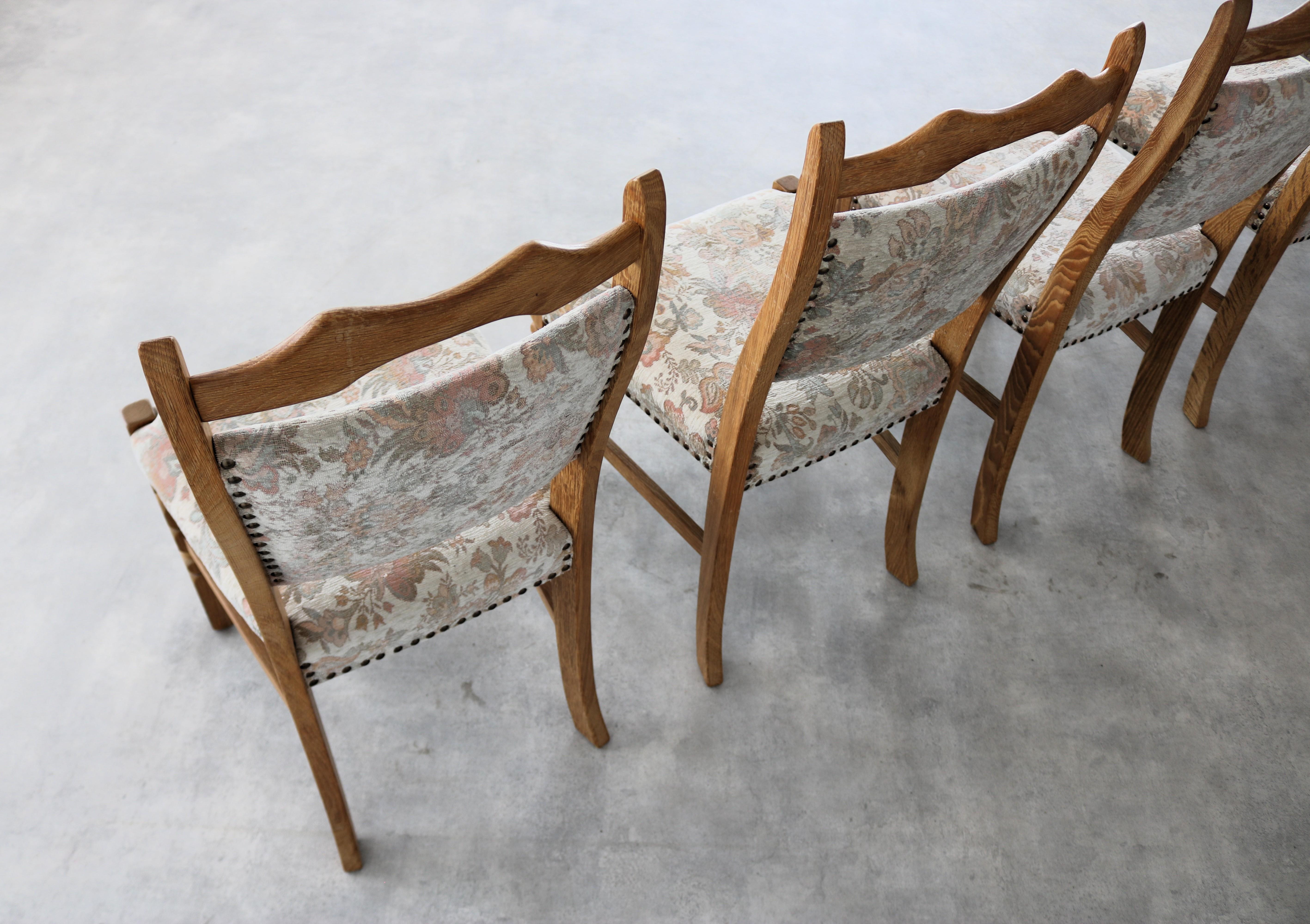 brutalist dining chairs  vintage chairs  1960s  oak For Sale 2