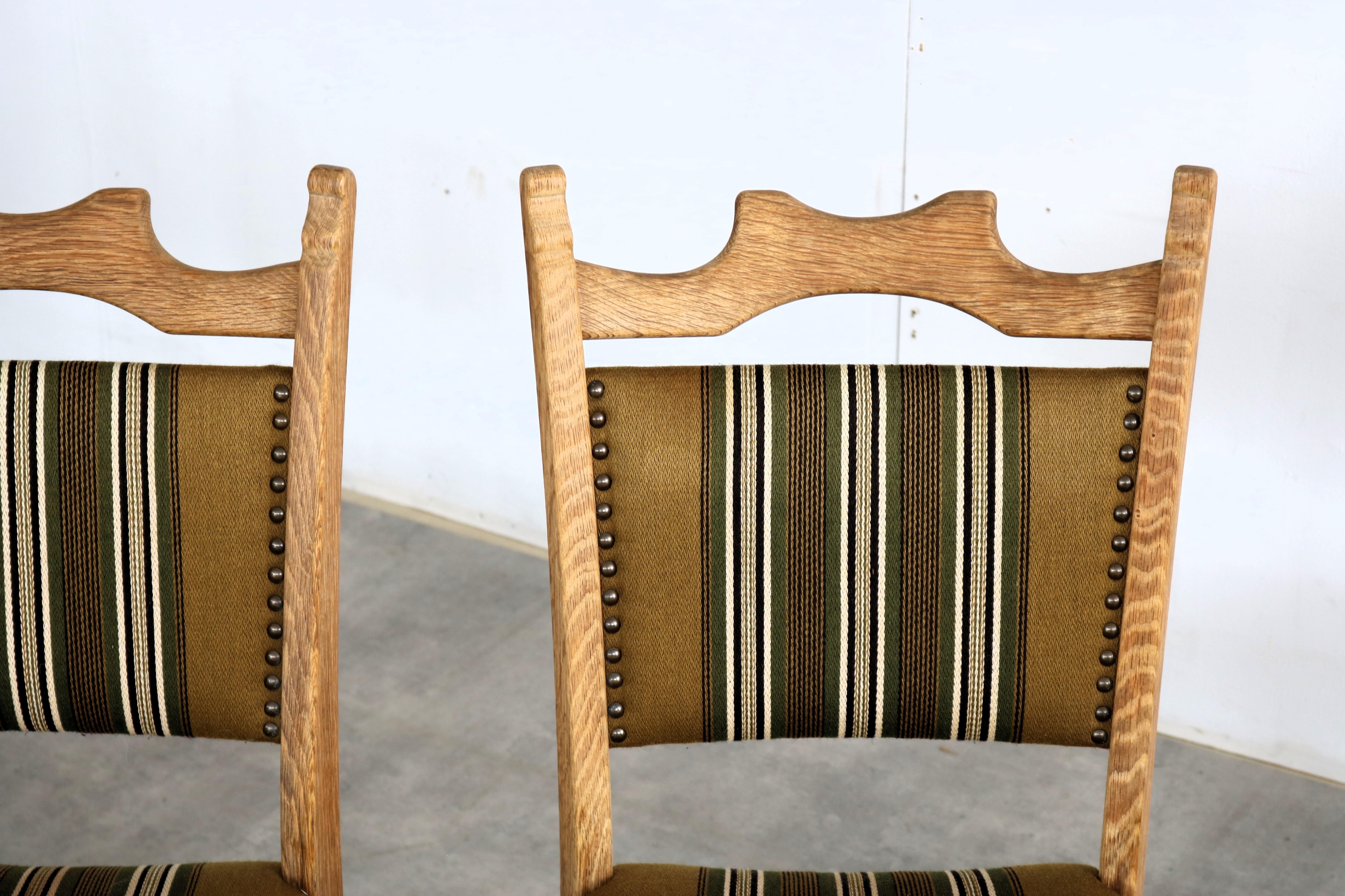 brutalist dining chairs  vintage chairs  1960s  oak For Sale 2