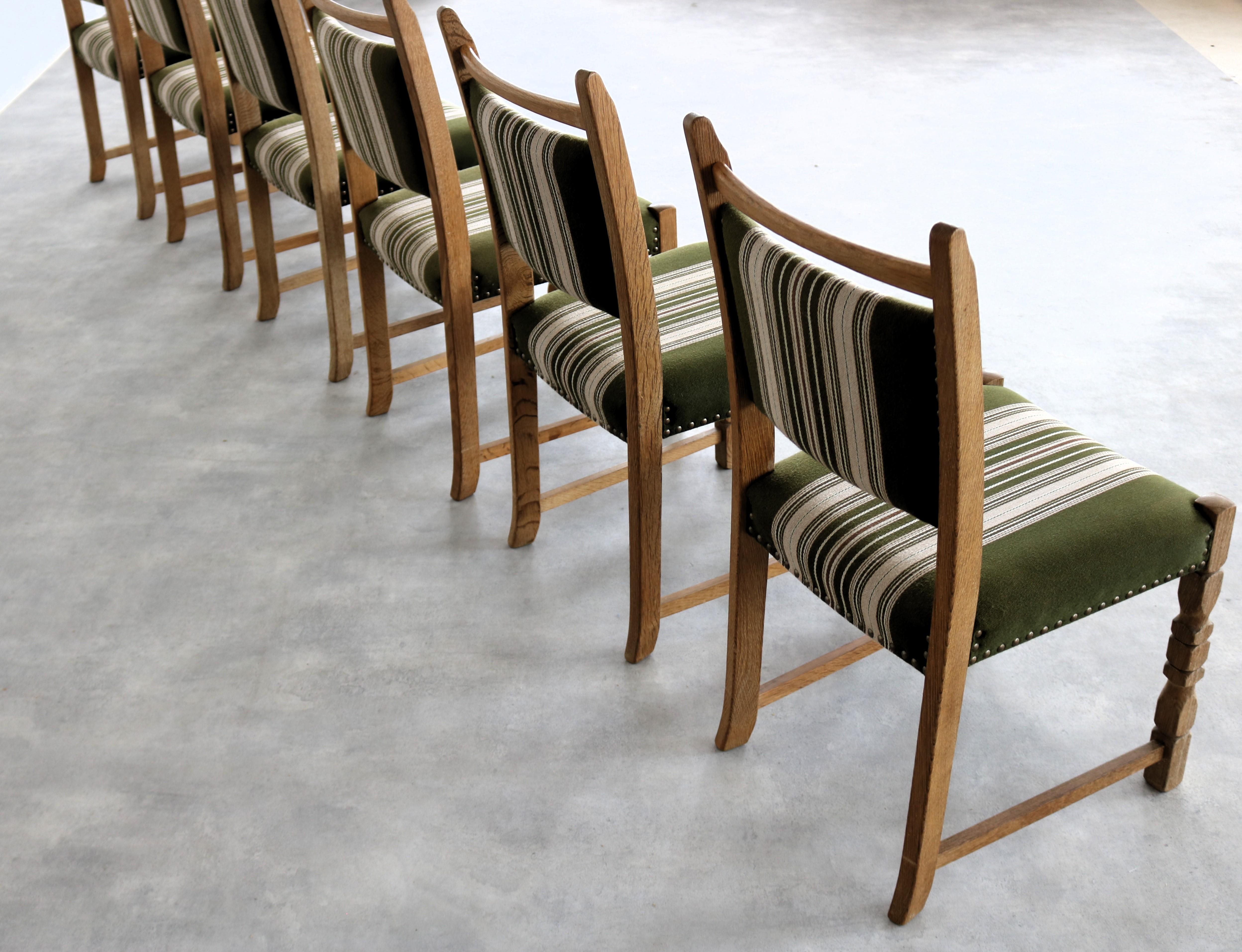 brutalist dining chairs  vintage chairs  1960s  oak For Sale 3