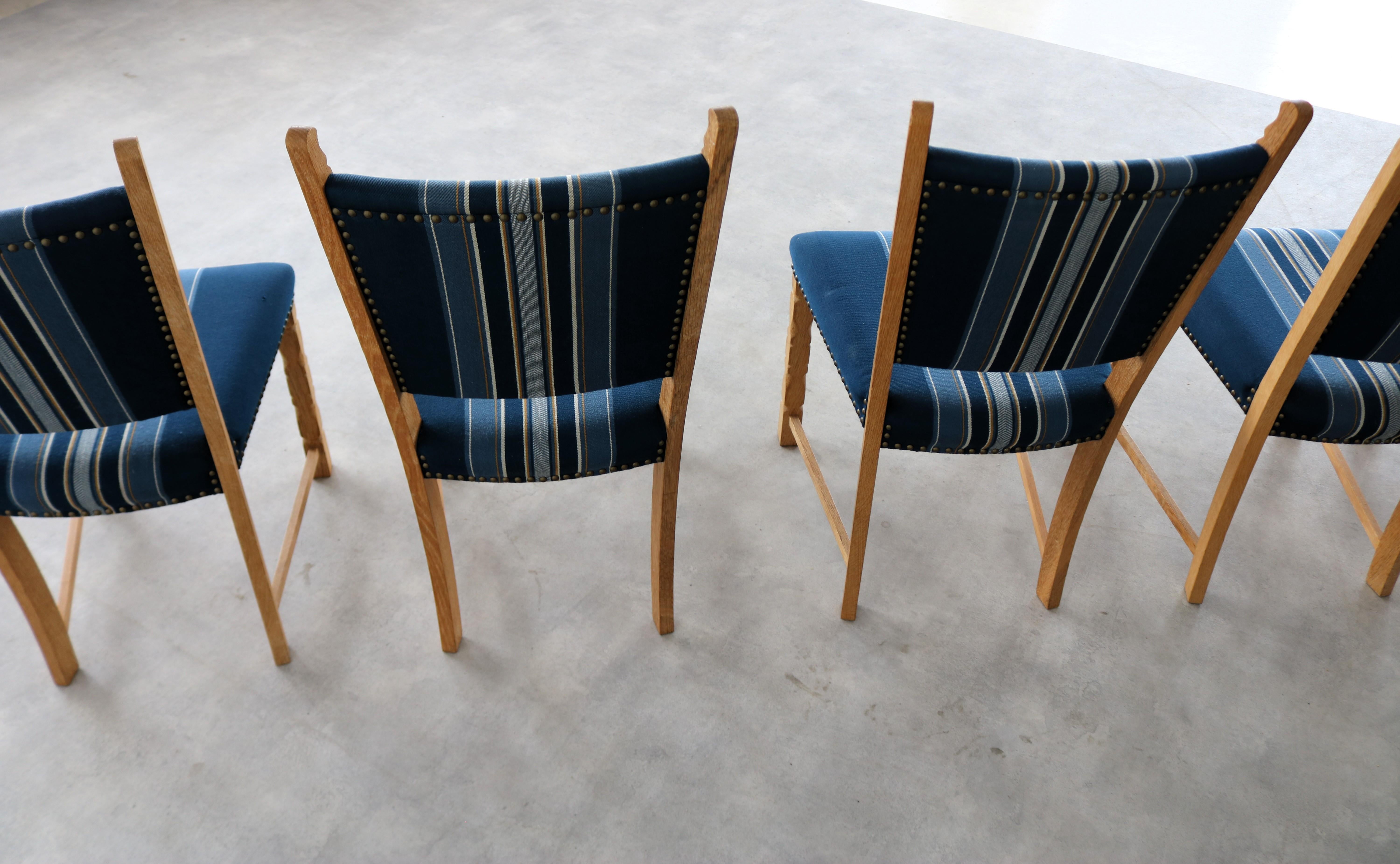 brutalist dining chairs  vintage chairs  1960s  oak For Sale 3