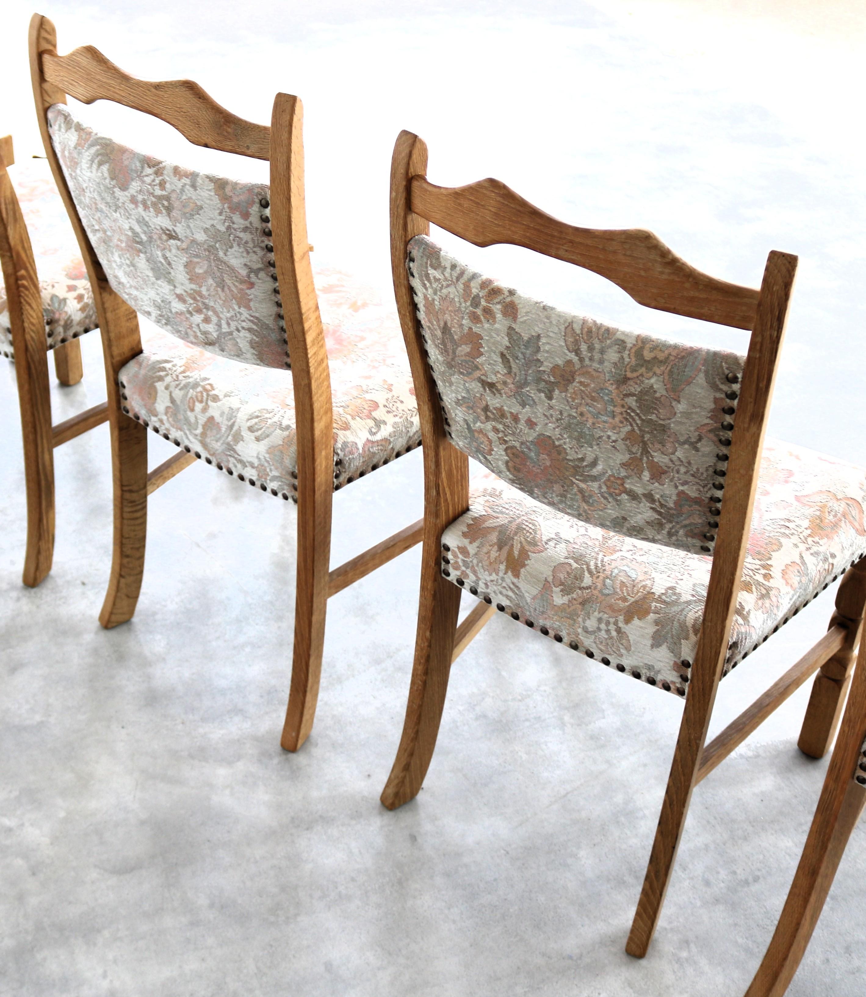 brutalist dining chairs  vintage chairs  1960s  oak For Sale 3