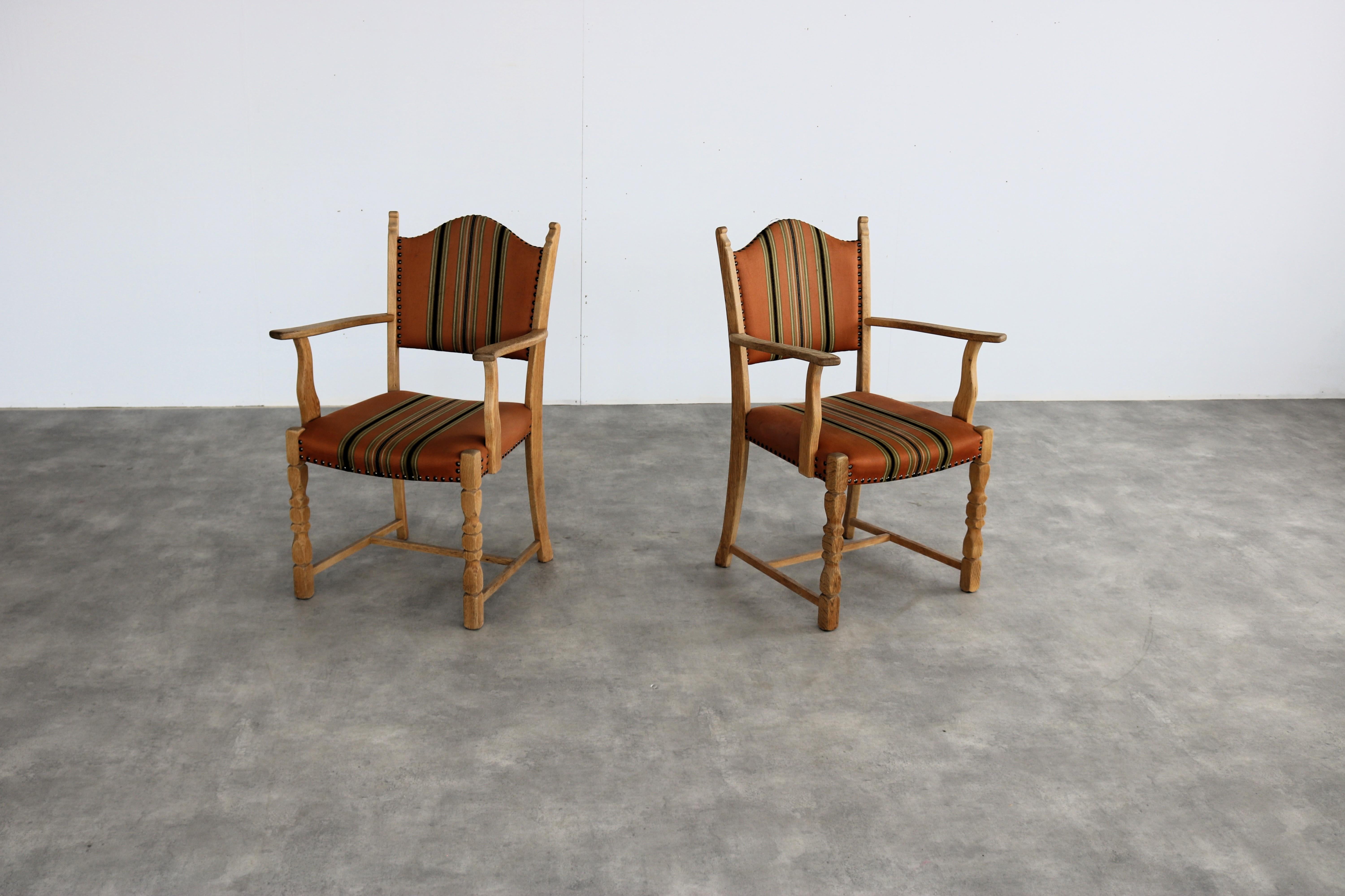 brutalist dining chairs  vintage chairs  Danish In Good Condition For Sale In Lemmer, NL