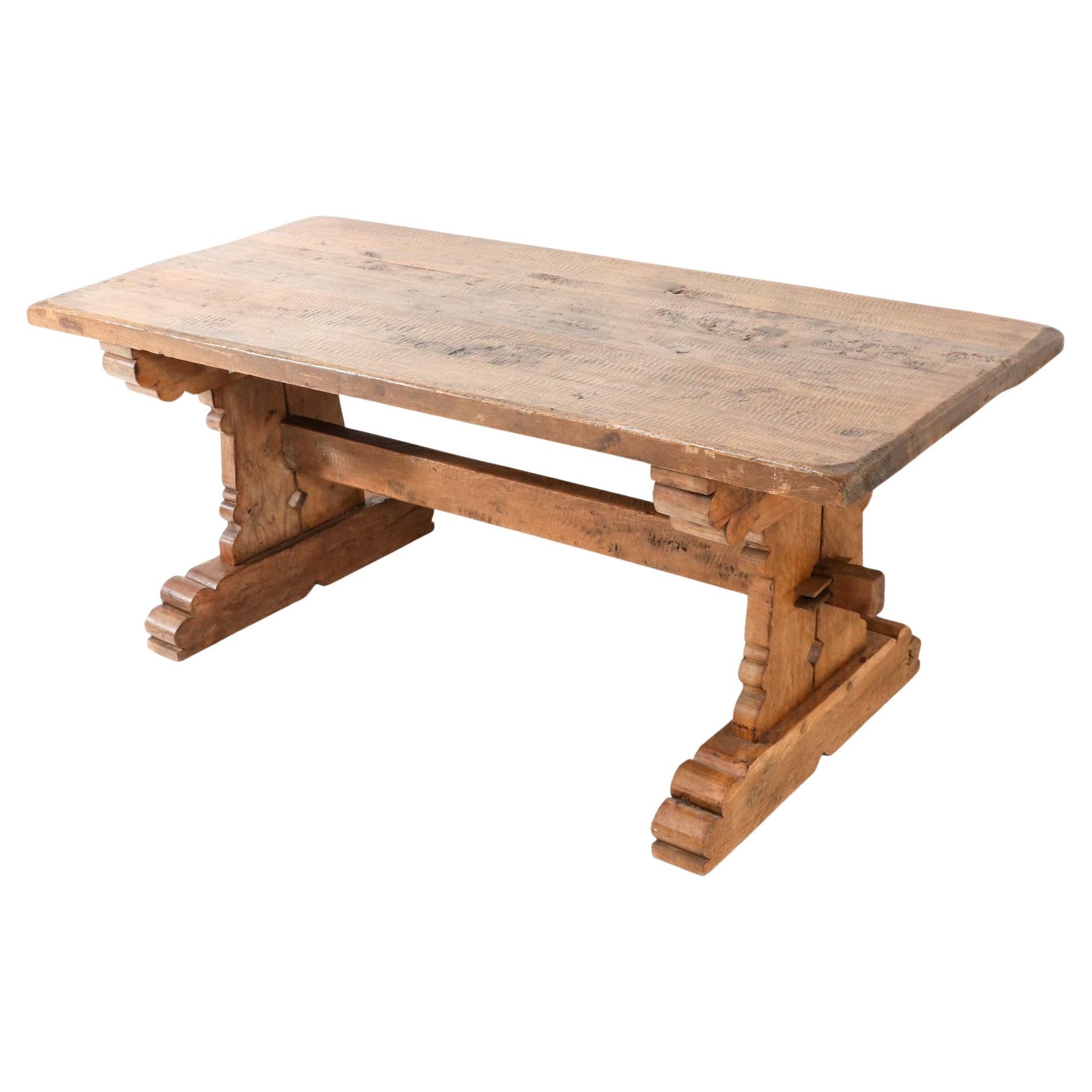 Brutalist  Dining Room Table or Refectory Table, 1970s