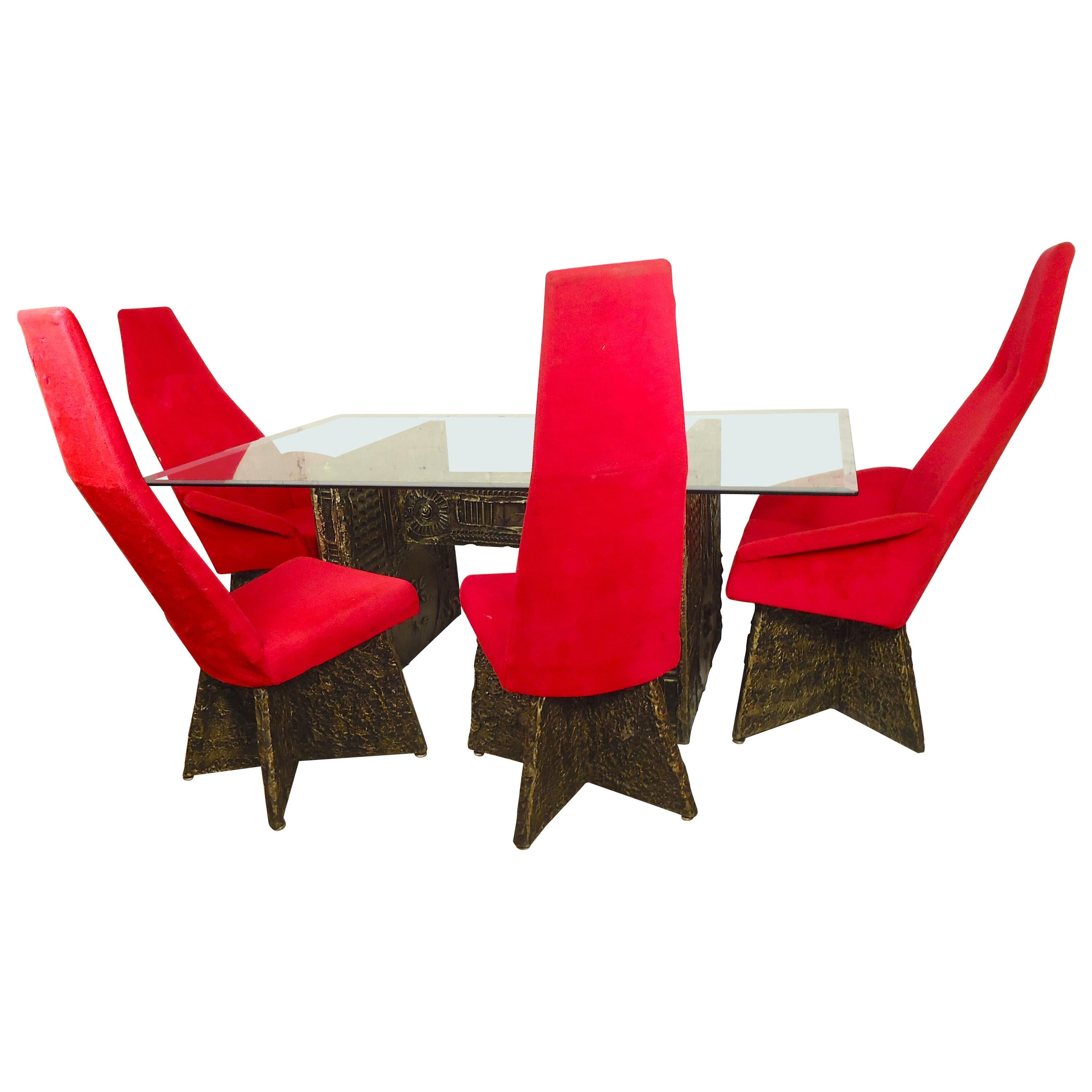 Brutalist Dining Set by Adrian Pearsall