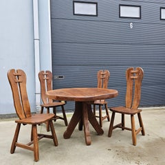 Brutalist Dining set from "De Puydt" Belgium 1970s