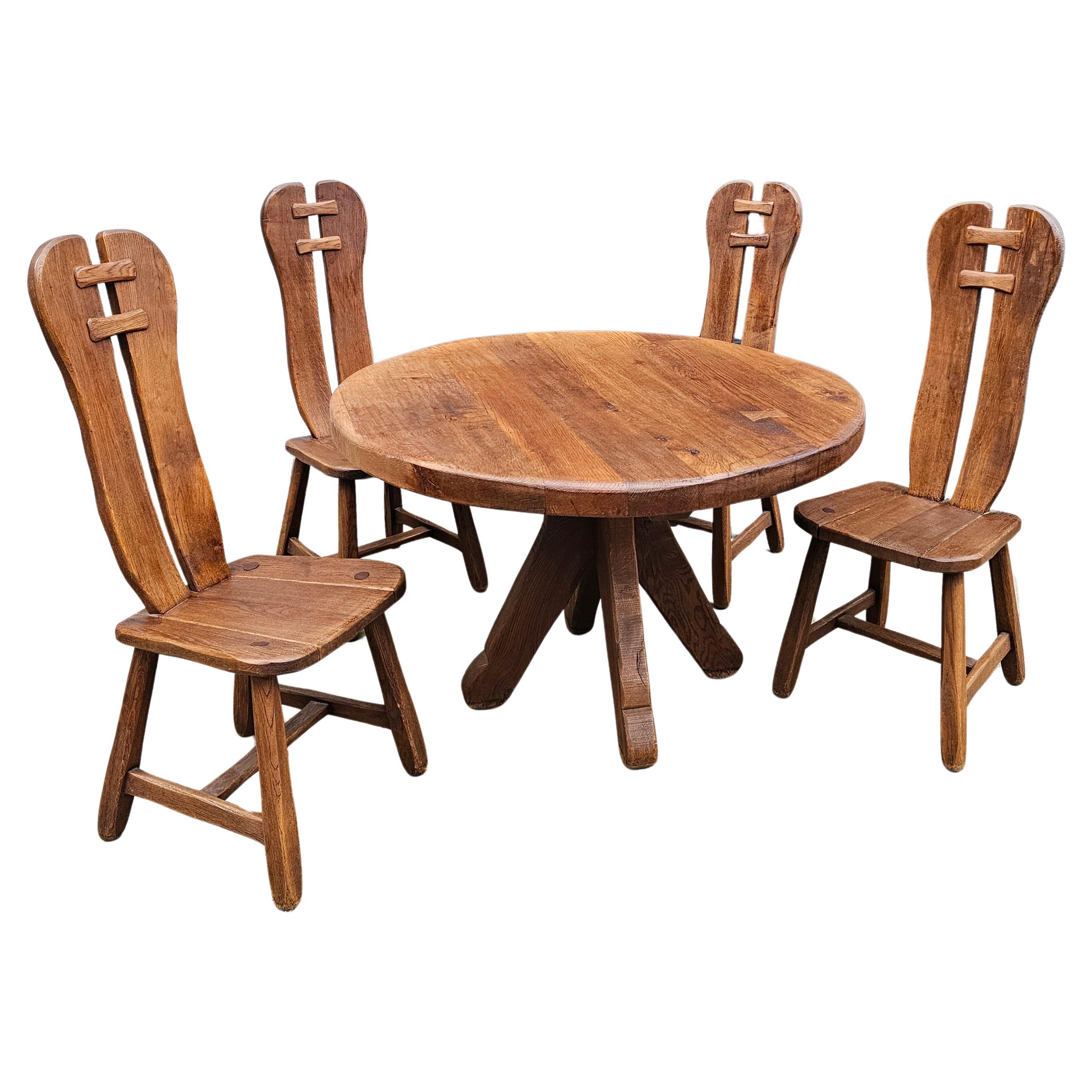 Brutalist Dining set from "De Puydt" Belgium 1970s
