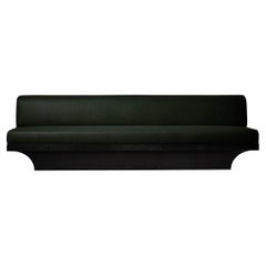 Divano da pranzo brutalista, rivestimento in pura lana verde scuro - Acer by Mokko