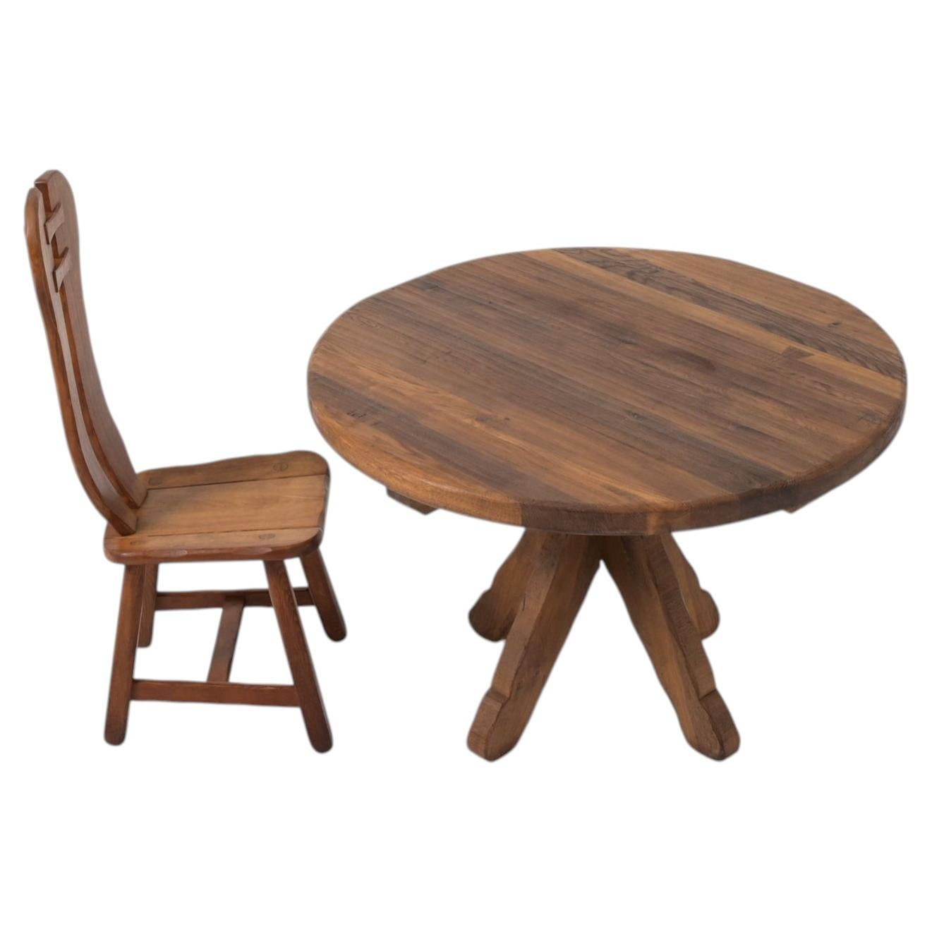 Brutalist Dining Table by De Puydt For Sale