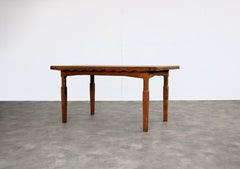 Brutalist Extendable Dining Table by Henning Kjaernulf, 1960s Denmark