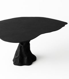 Brutalist Dining Table In Charred Graphite for Indoor or Covered Outdoor Spaces