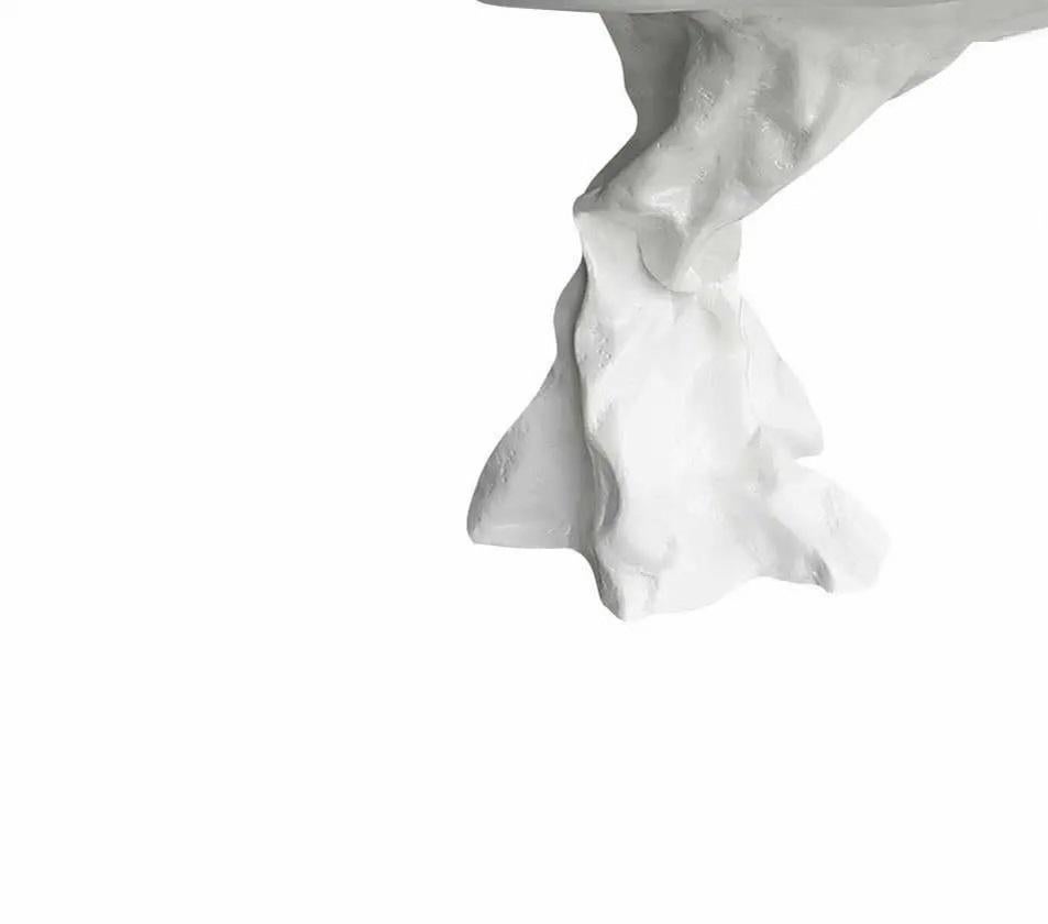 Contemporary Brutalist Dining Table In Charred Graphite for Indoor or Covered Outdoor Spaces For Sale