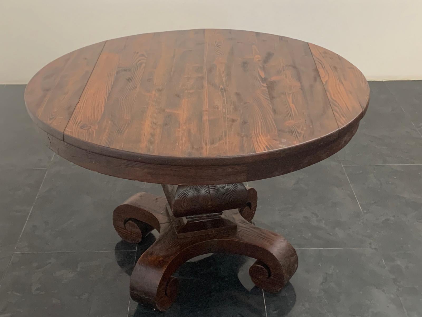 Mid-Century Modern Brutalist Dining Table in Oak For Sale