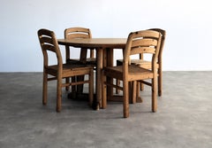 brutalist dining table  pine table  extendable  70s