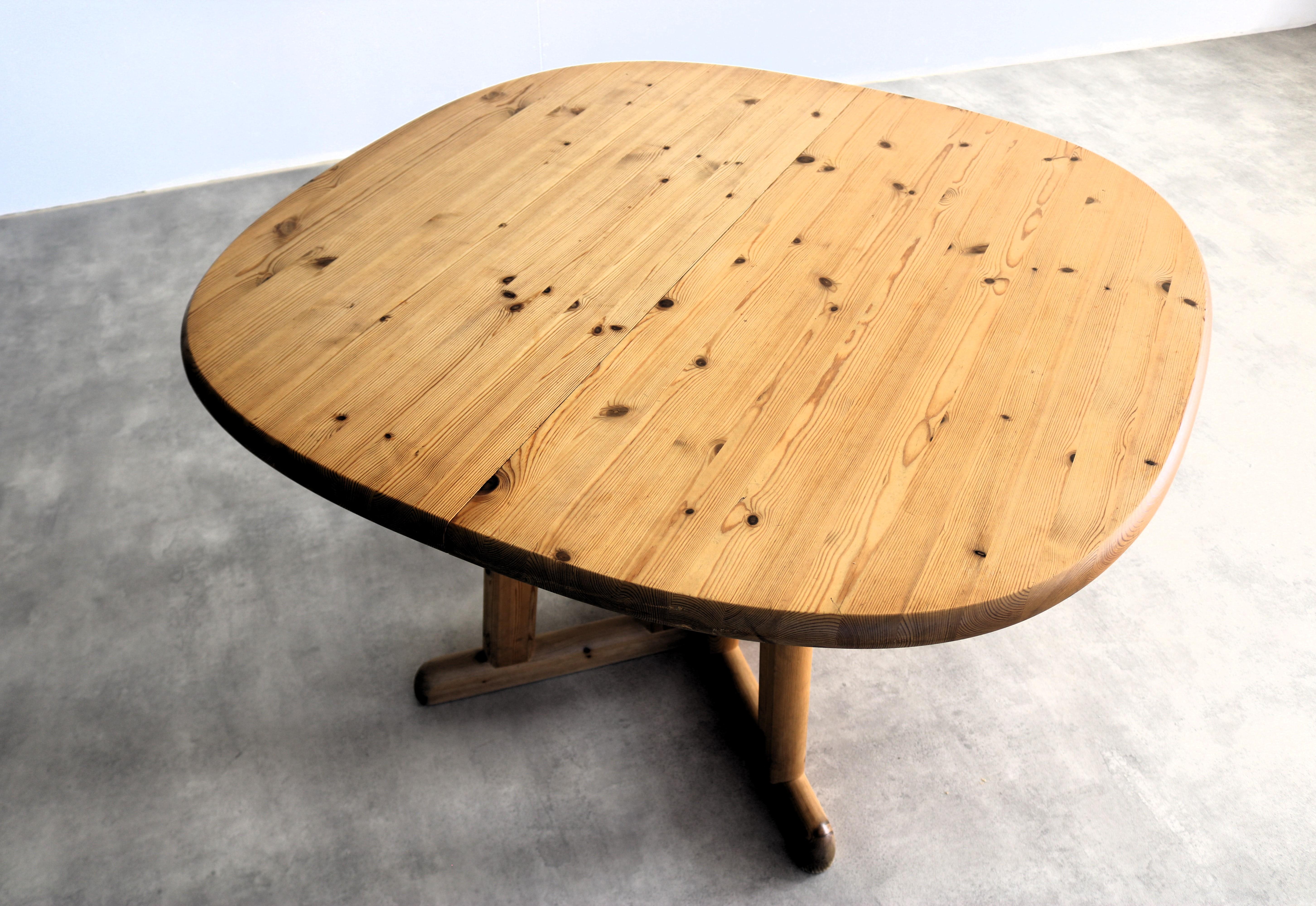 Pine  brutalist dining table  pine table  extendable  70s  