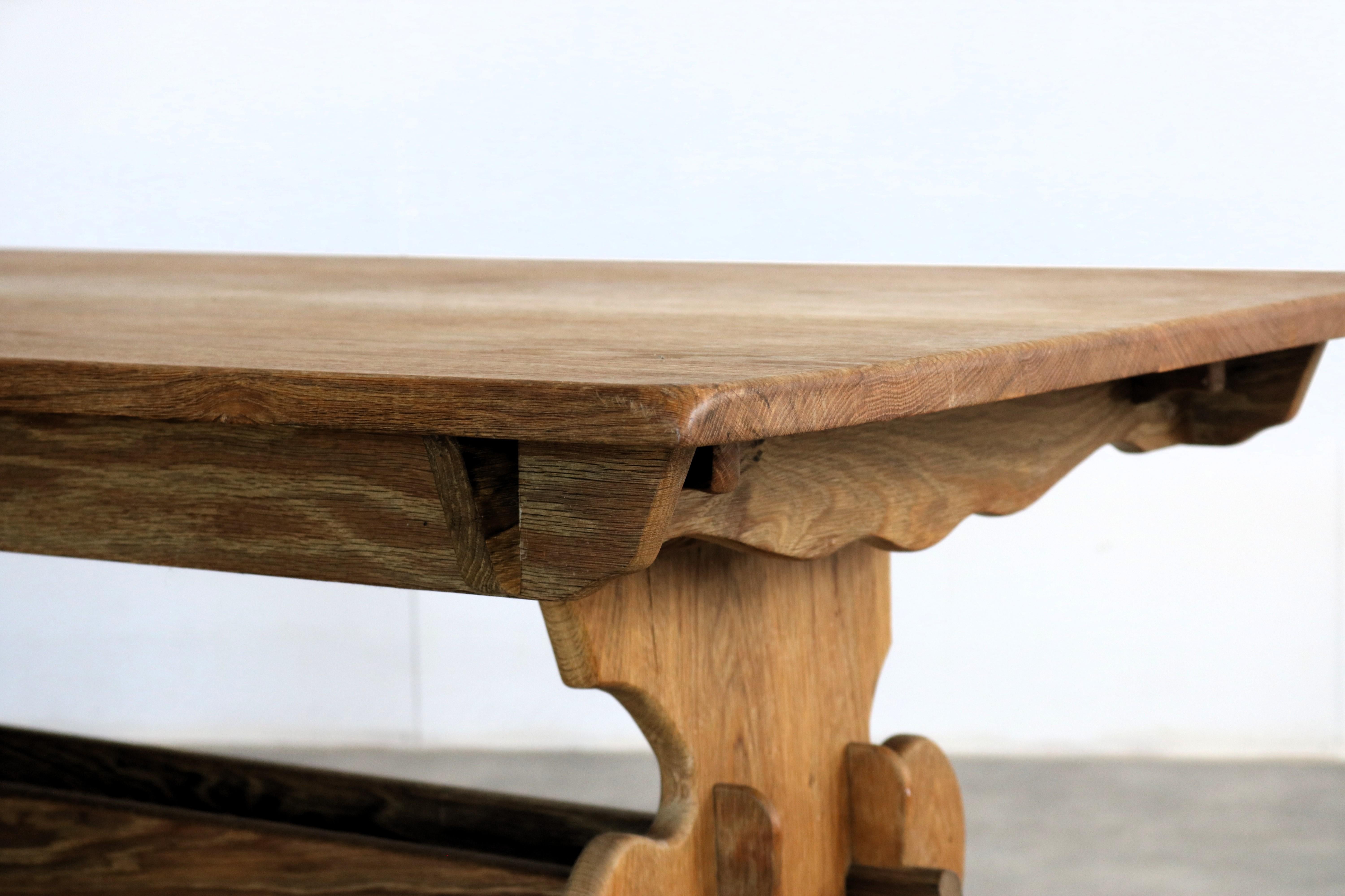 Brutalist dining table  table  1960s  Danish  extendable For Sale 1