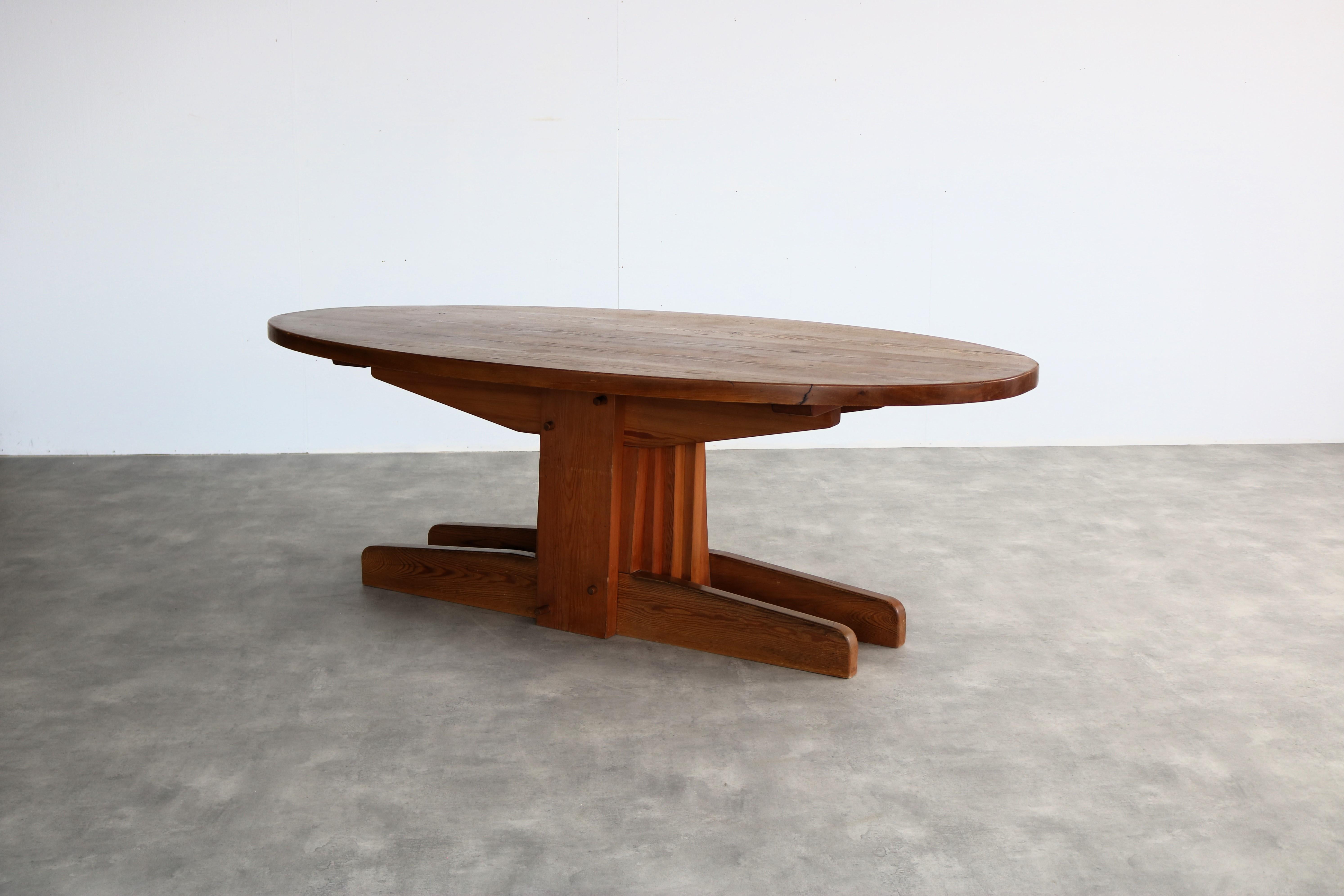 Brutalist brutalist dining table  table  60s  oval For Sale