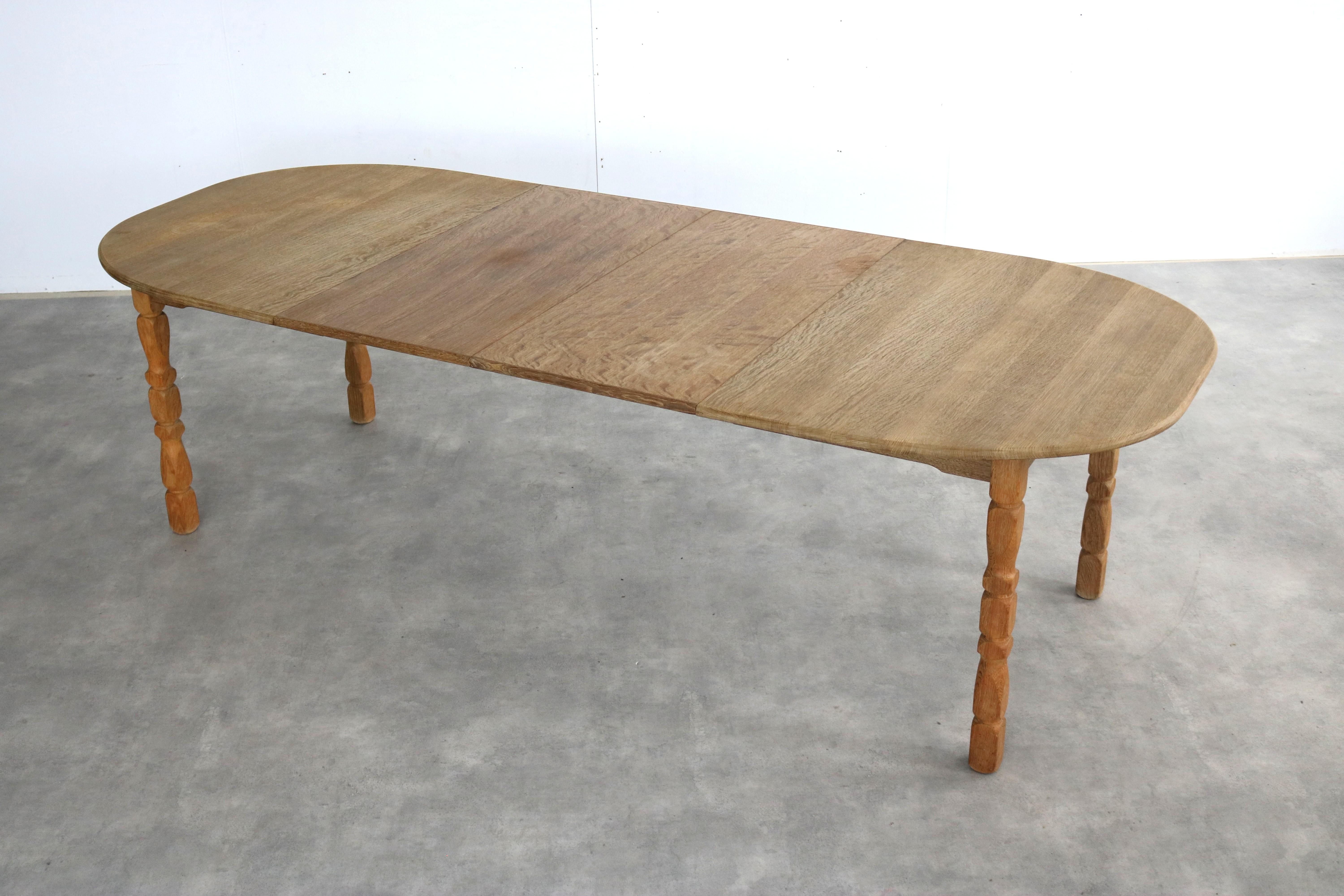 brutalist dining table  vintage table  oak For Sale 5