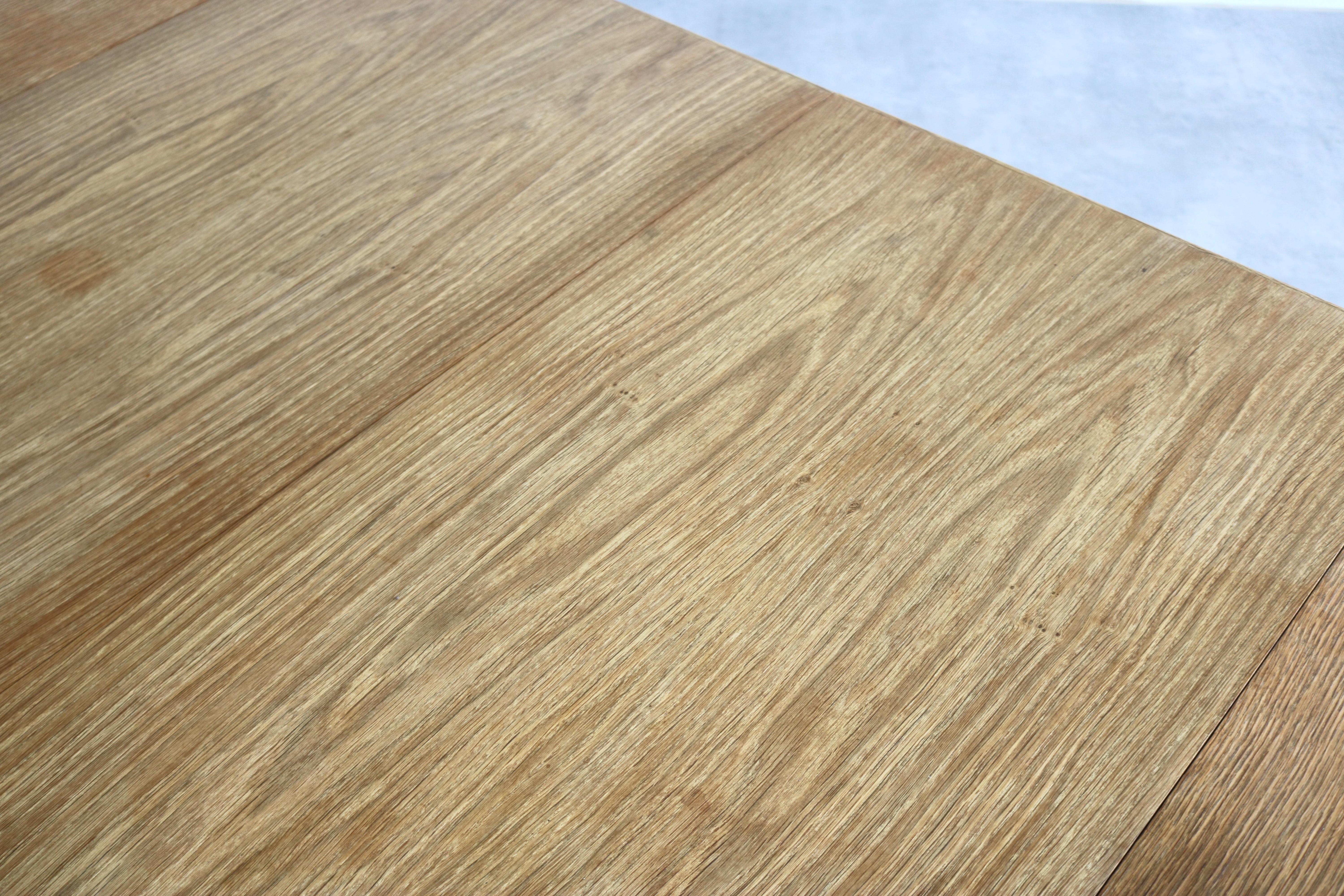 brutalist dining table  vintage table  oak For Sale 6