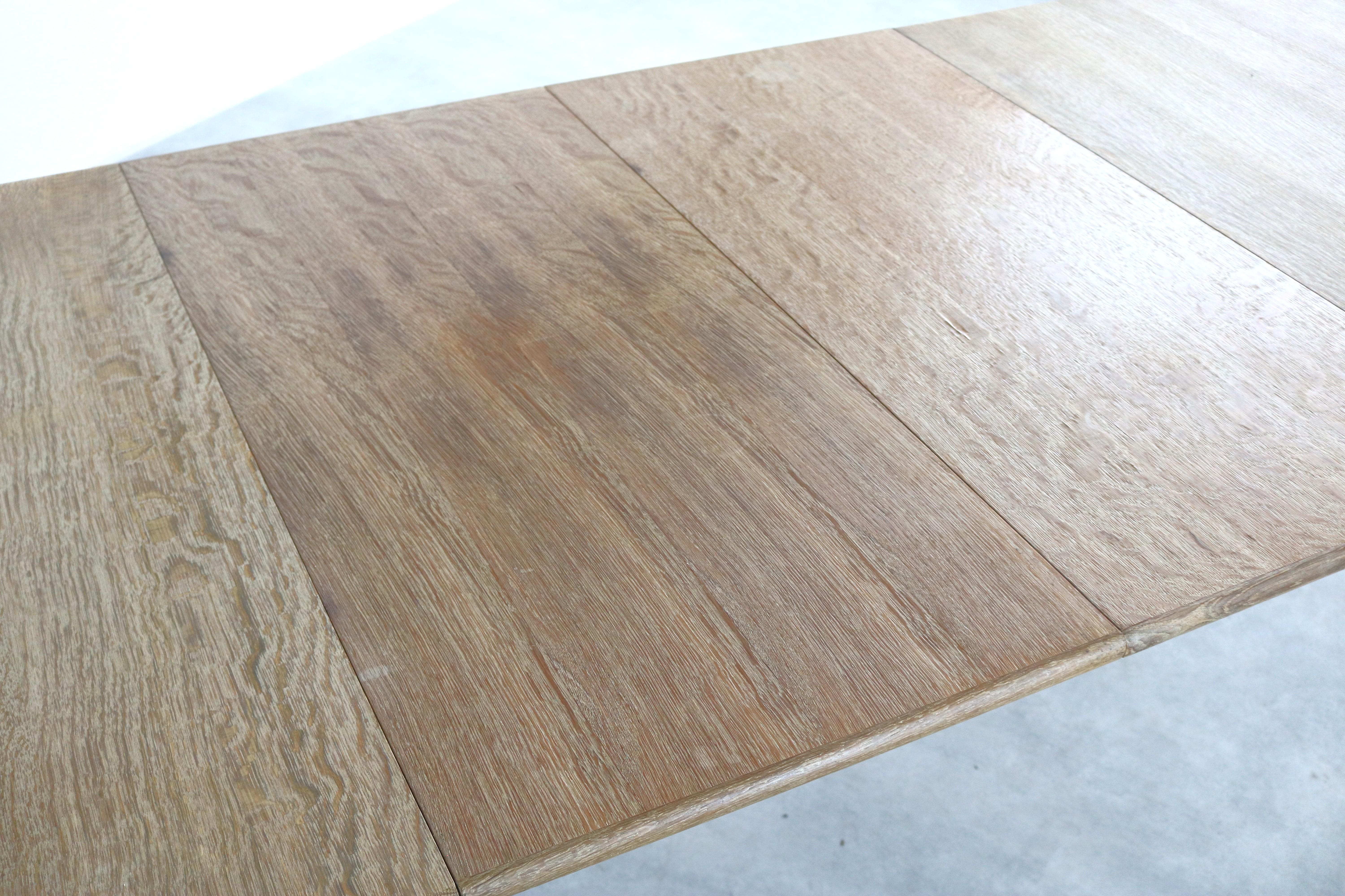 brutalist dining table  vintage table  oak For Sale 6