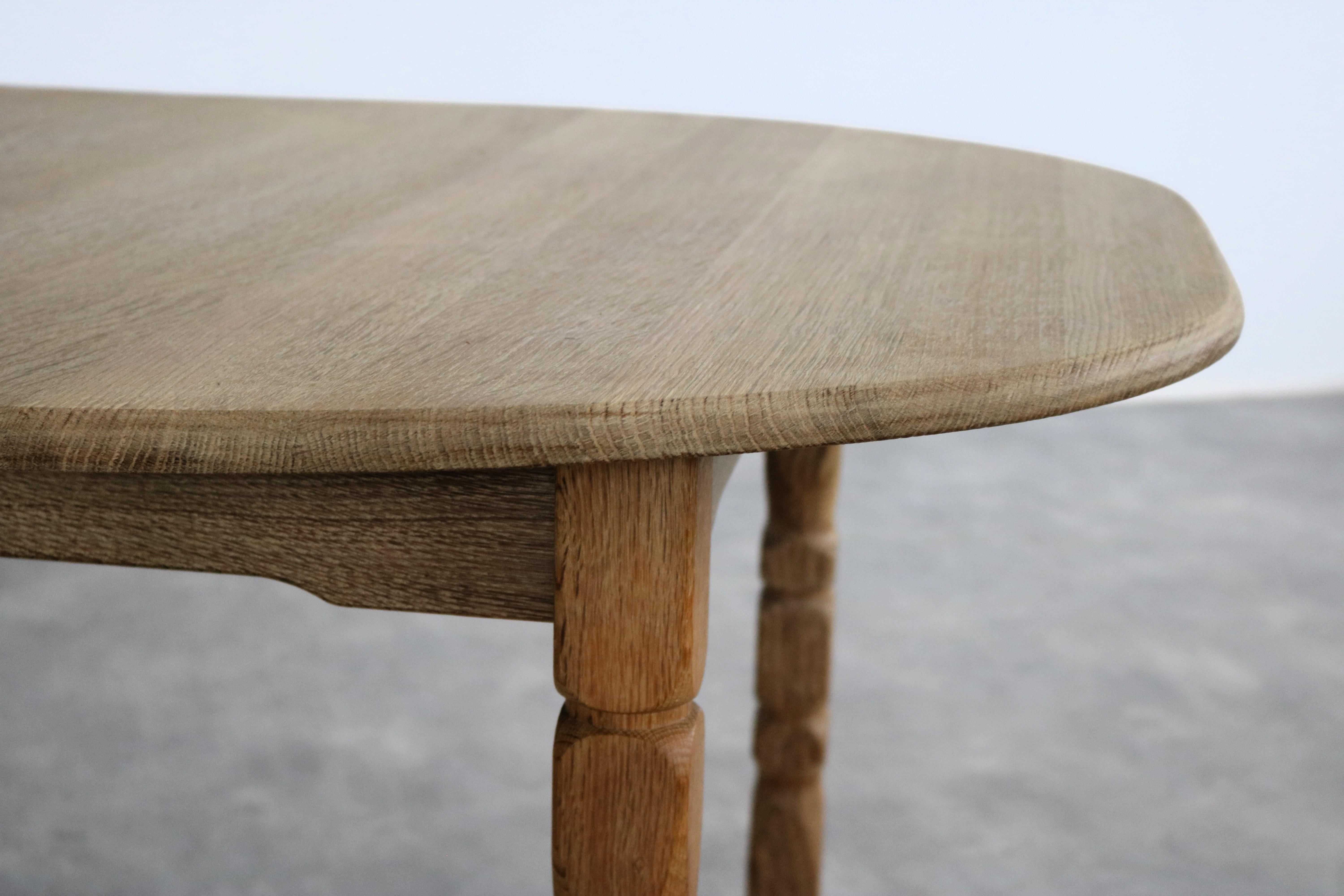 Mid-20th Century brutalist dining table  vintage table  oak For Sale