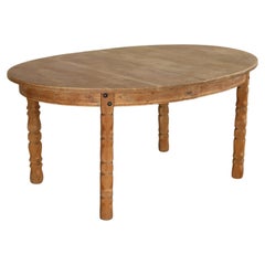 brutalist dining table  vintage table  oak