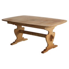 brutalist dining table  vintage table  oak