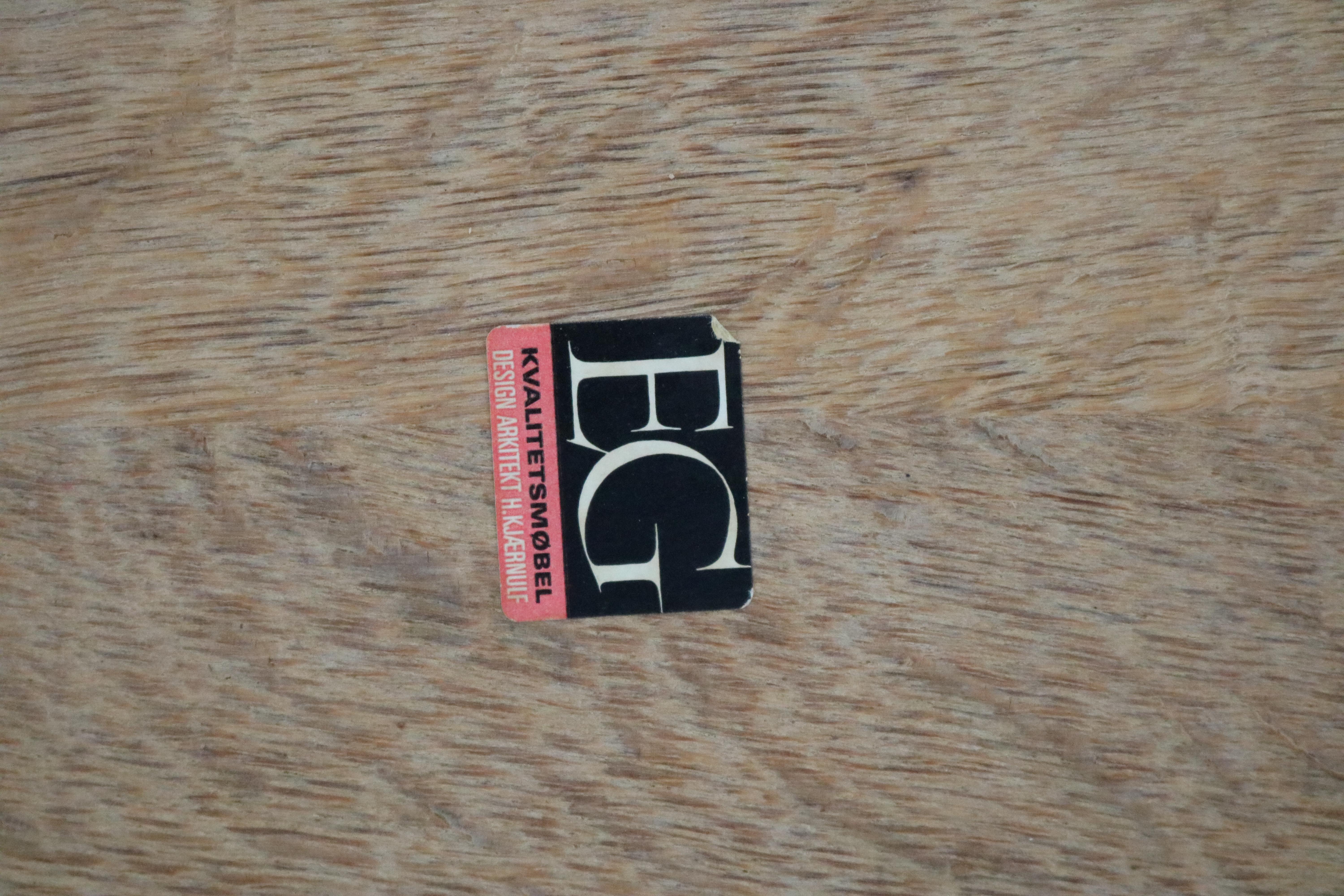 brutalist dining table  vintage table  oak  Kjaernulf For Sale 9