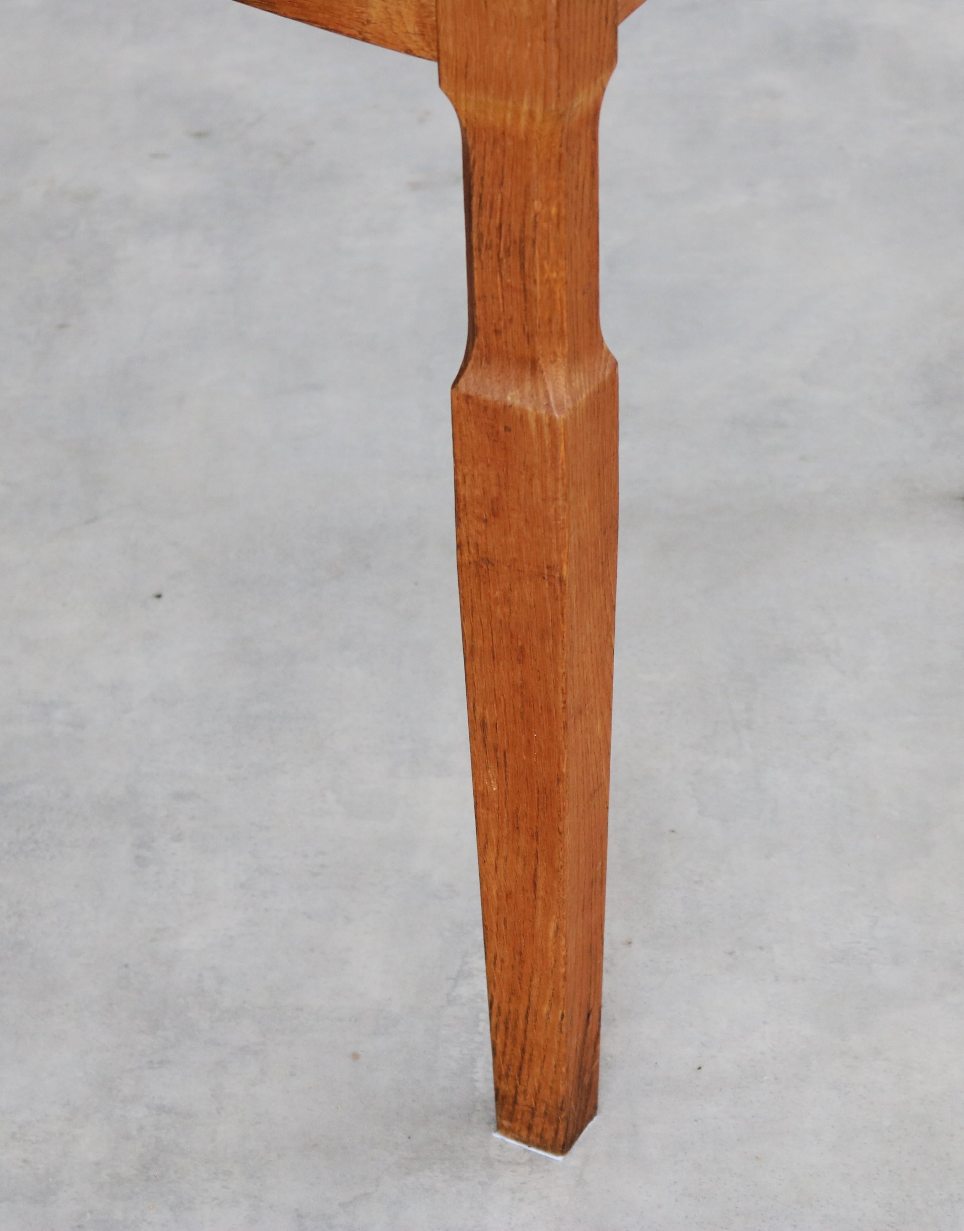 Oak brutalist dining table  vintage table  oak  Kjaernulf For Sale