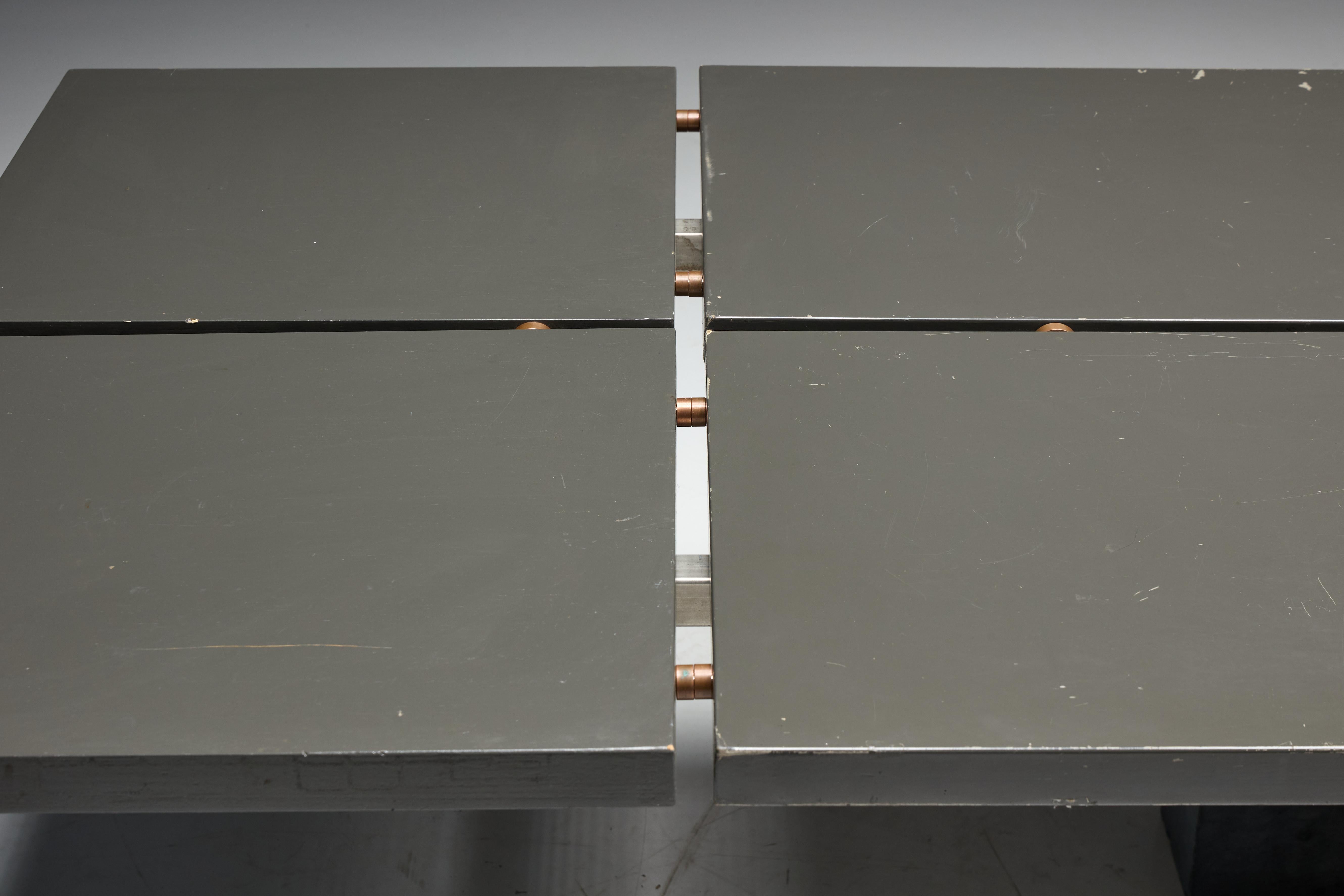 Fin du 20e siècle Table de salle à manger brutaliste avec base en pierre, Belgique, 1970 en vente