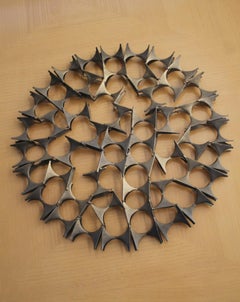 Brutalist Direct Metal Abstract Sculpture Wall Art Mid Century Modern Decor