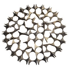 Abstrakte brutalistische Wandskulptur aus direktem Metall, Mid-Century Modern-Dekor, Brutalismus