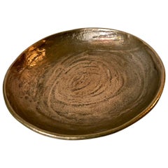 Brutalist Dish in Textured Bronze, Denmark, 1970s