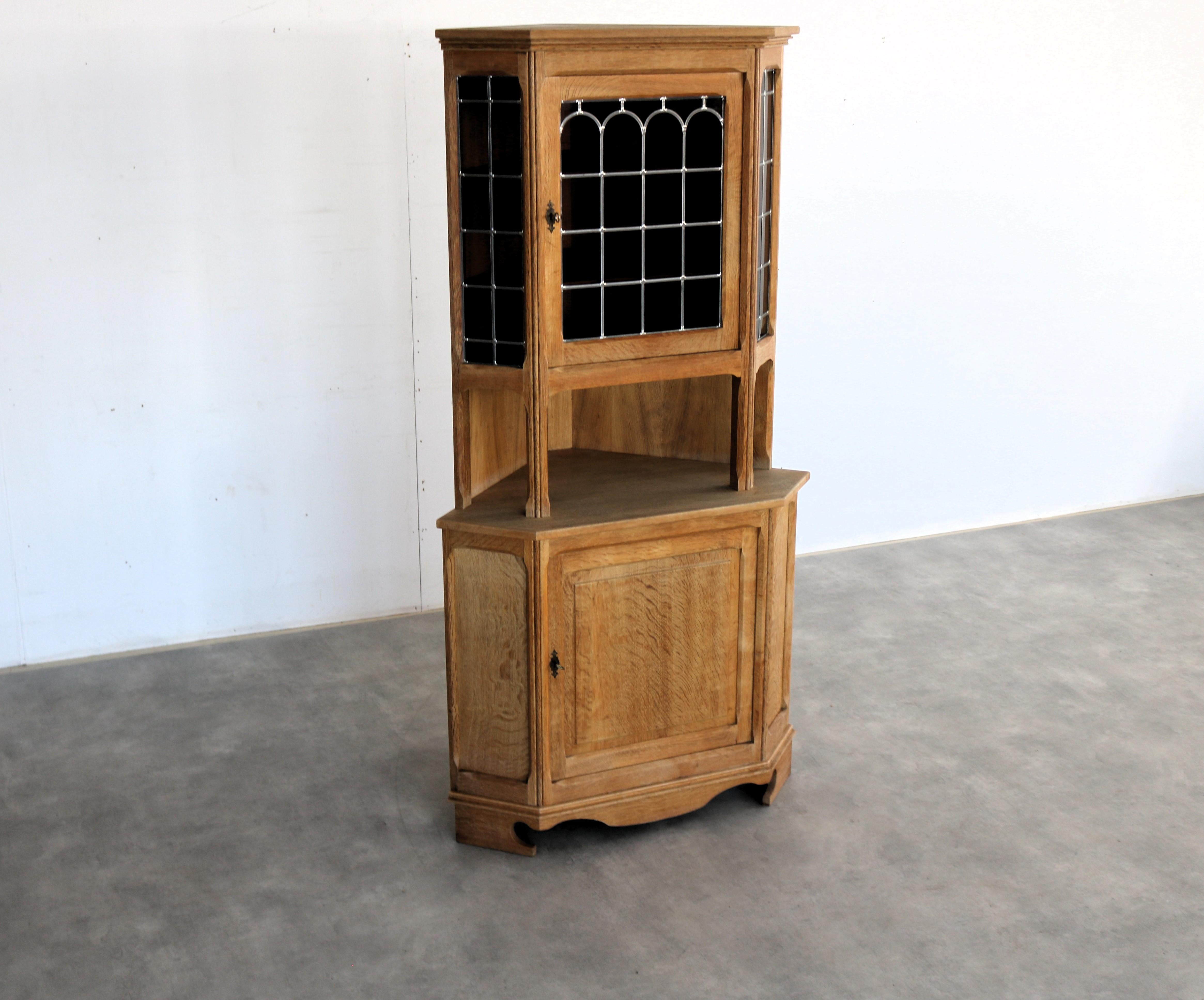 Mid-20th Century Brutalist display cabinet  corner cabinet  1960s  Danish For Sale