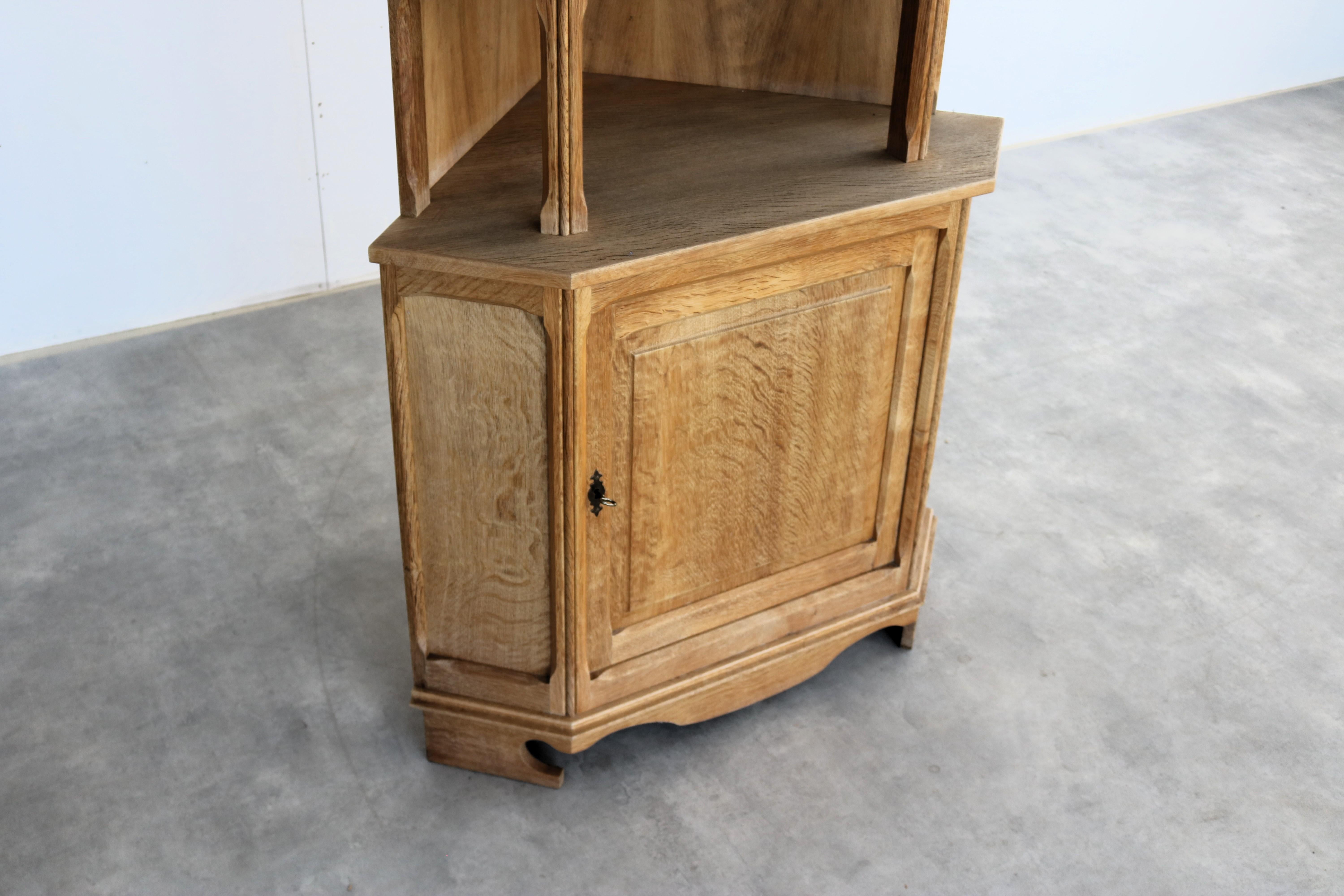 Glass Brutalist display cabinet  corner cabinet  1960s  Danish For Sale
