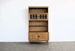 brutalist display cabinet wall cabinet  oak  1960s  Danish