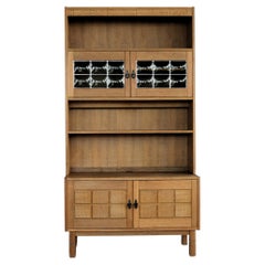 vitrine brutaliste armoire murale  chêne  1960s  Danois