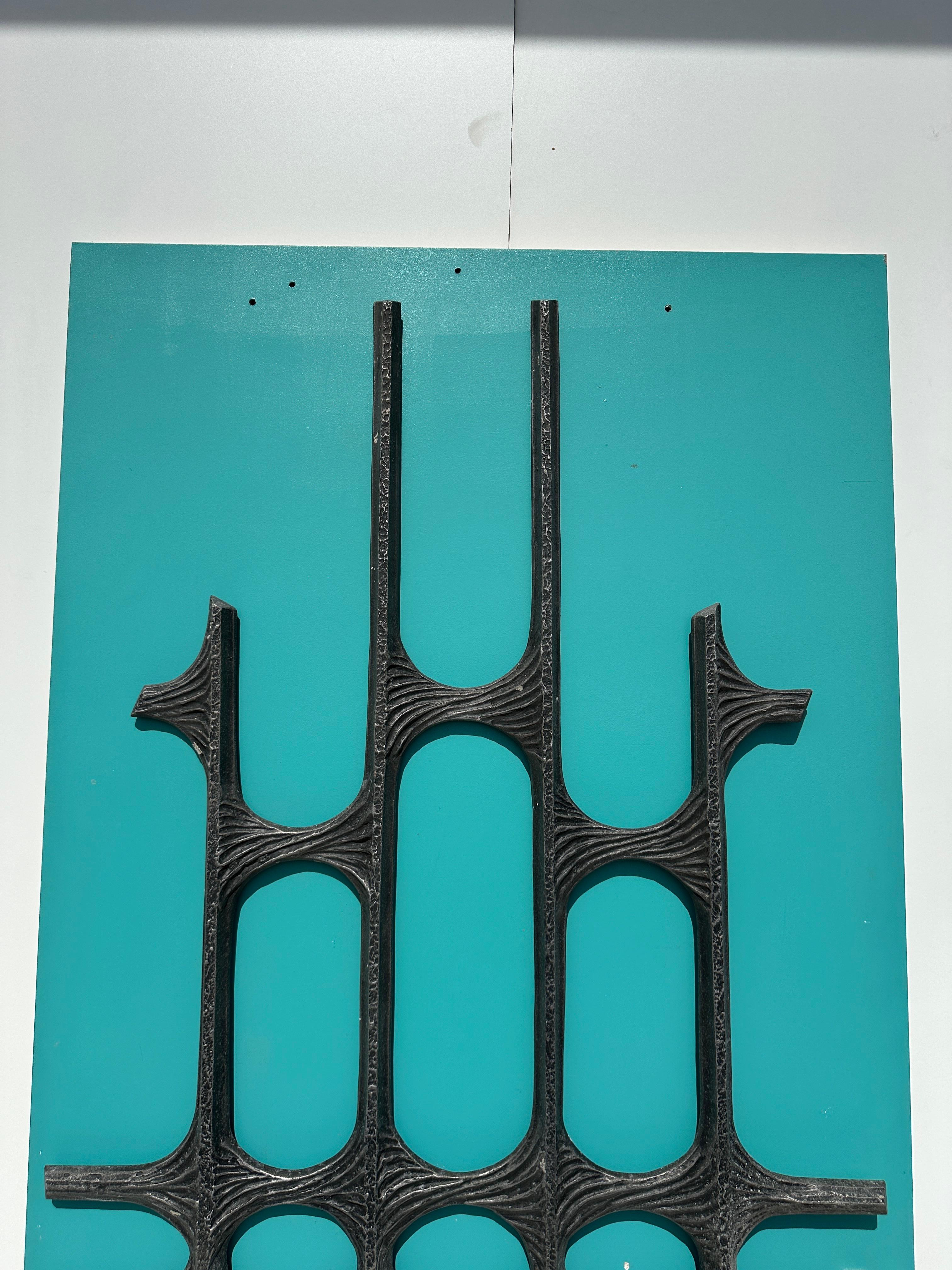 Brutalist Door Panel or Wall Decoration In Good Condition For Sale In North Hollywood, CA