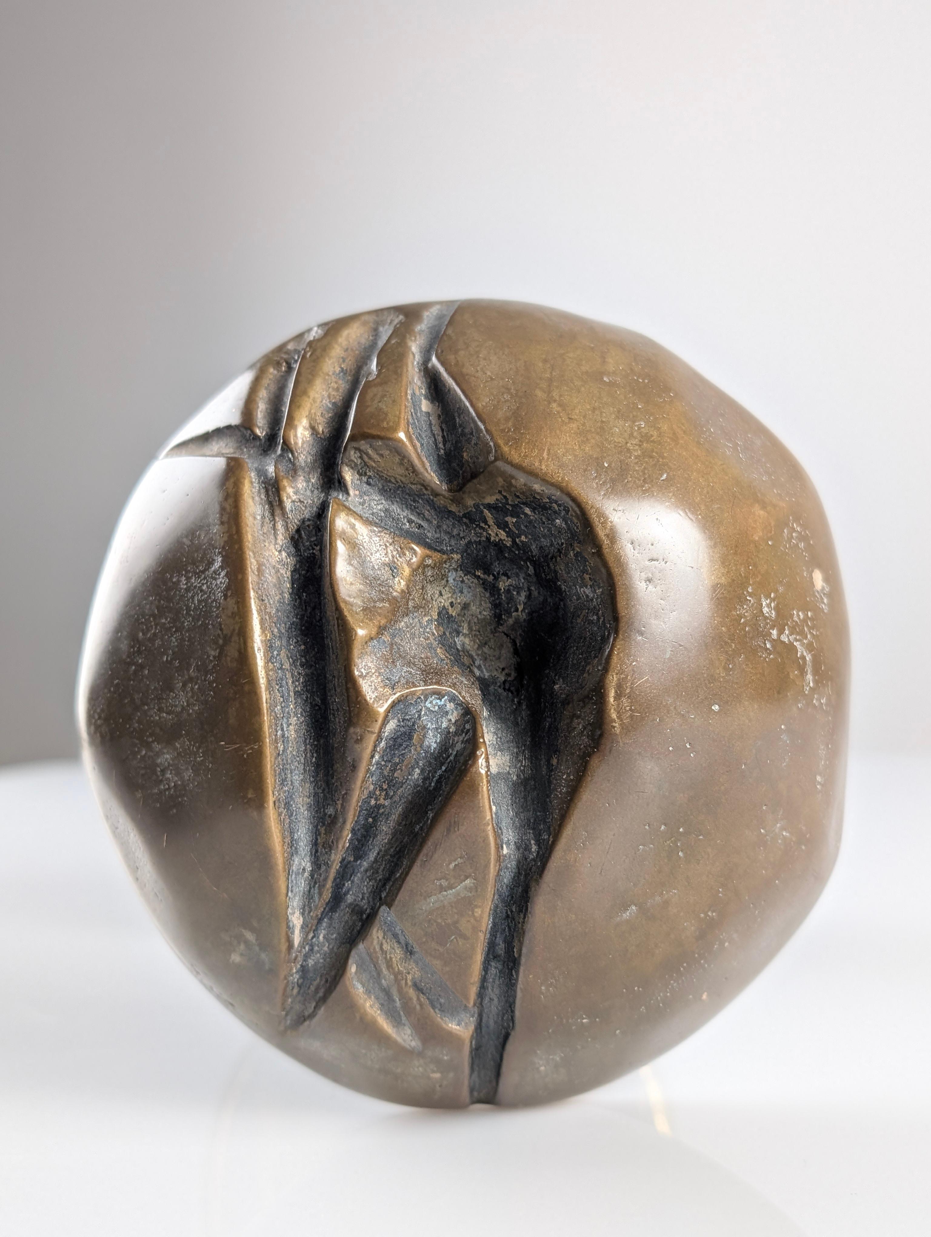 Brutalist Double Bronze Handle Door, 1970s For Sale 5