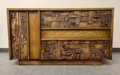 Commode ou commode brutaliste de Lane, mi-siècle moderne