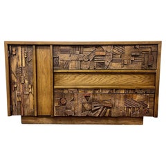 Brutalist Dresser, Chest or Commode by Lane, Mid-Century Modern