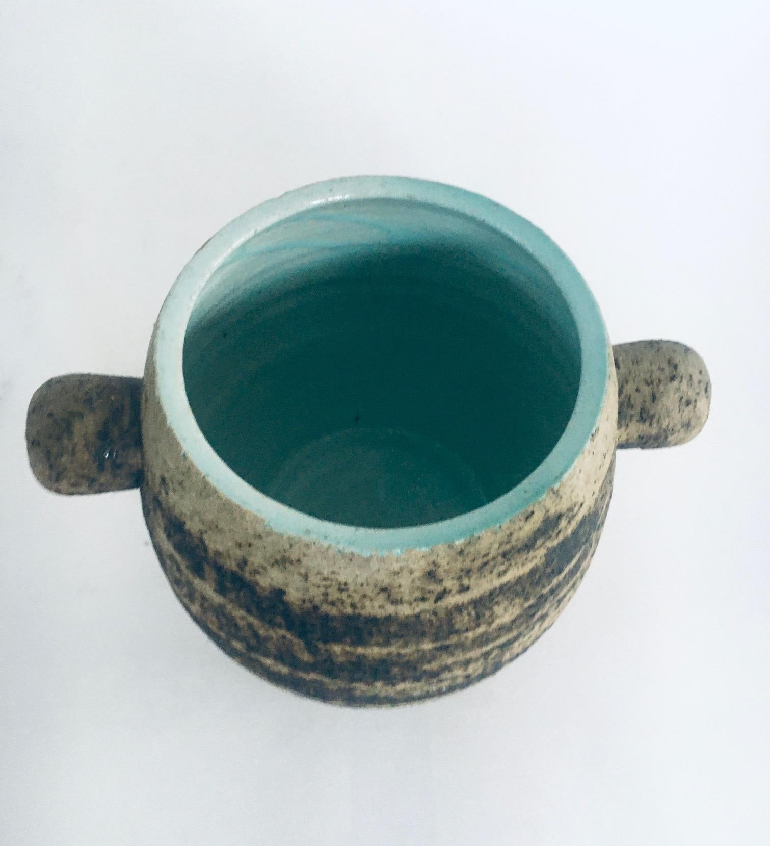 Brutalist Dutch Art Ceramic Jar Pot by Pieter Groeneveldt, Netherlands 1960's For Sale 9